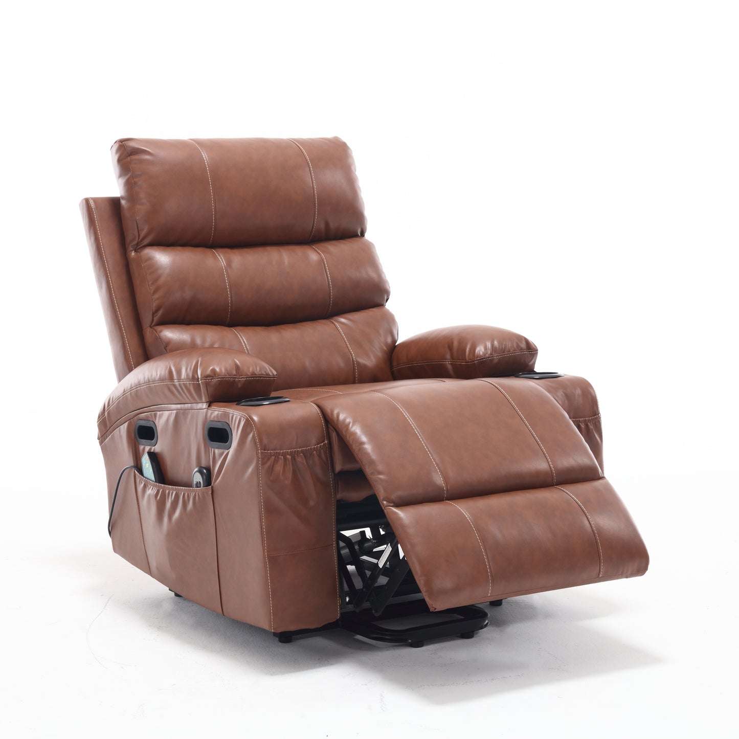 Electric Power Lift Recliner Chair with Massage, Heat, and Side Pockets for Elderly