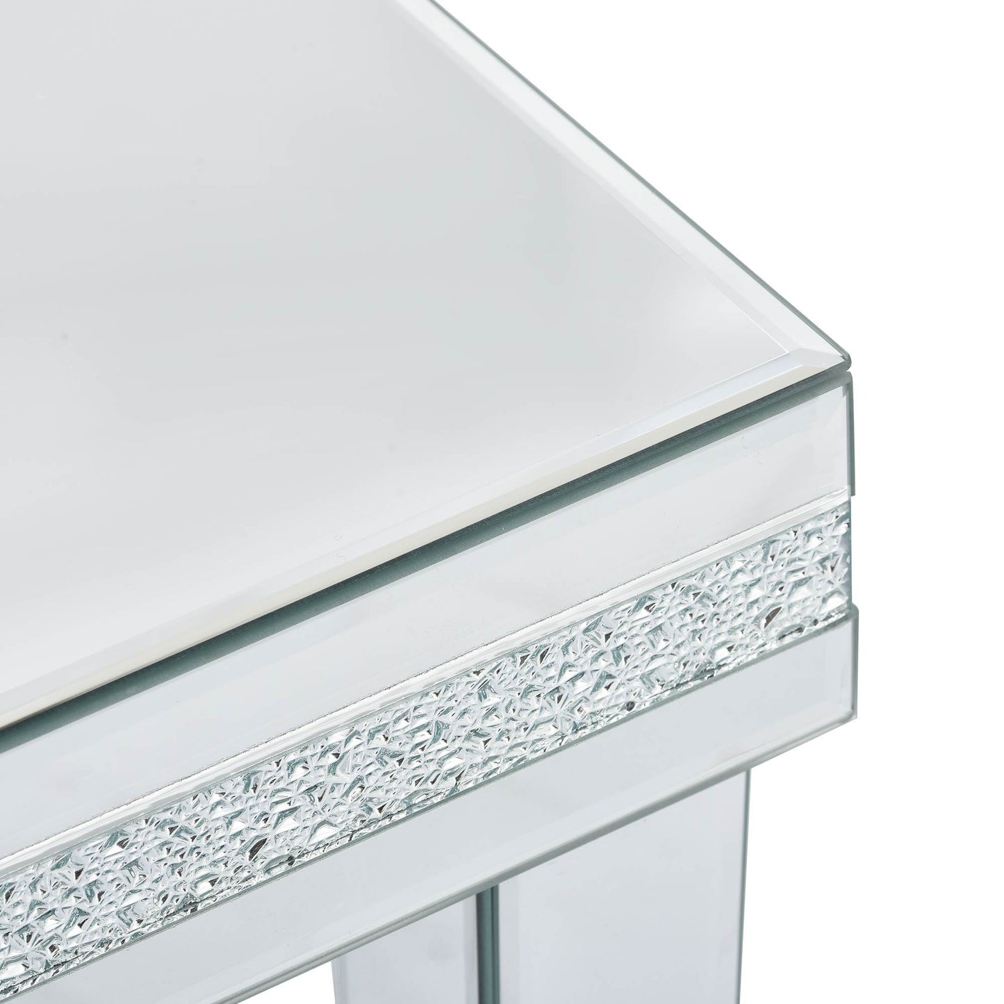 Elegant Crystal-Design Adjustable Glass Coffee Table