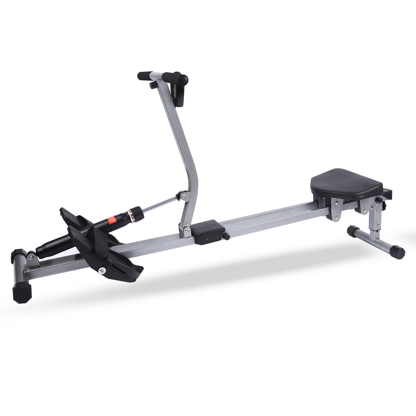 Fitness Rowing Machine Rower Ergometer, with 12 Levels of Adjustable Resistance, Digital Monitor and 260 lbs of Maximum Load, Black