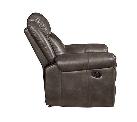 Lydia Glider Recliner with Cupholders, USB Ports, and Brown Leather Aire