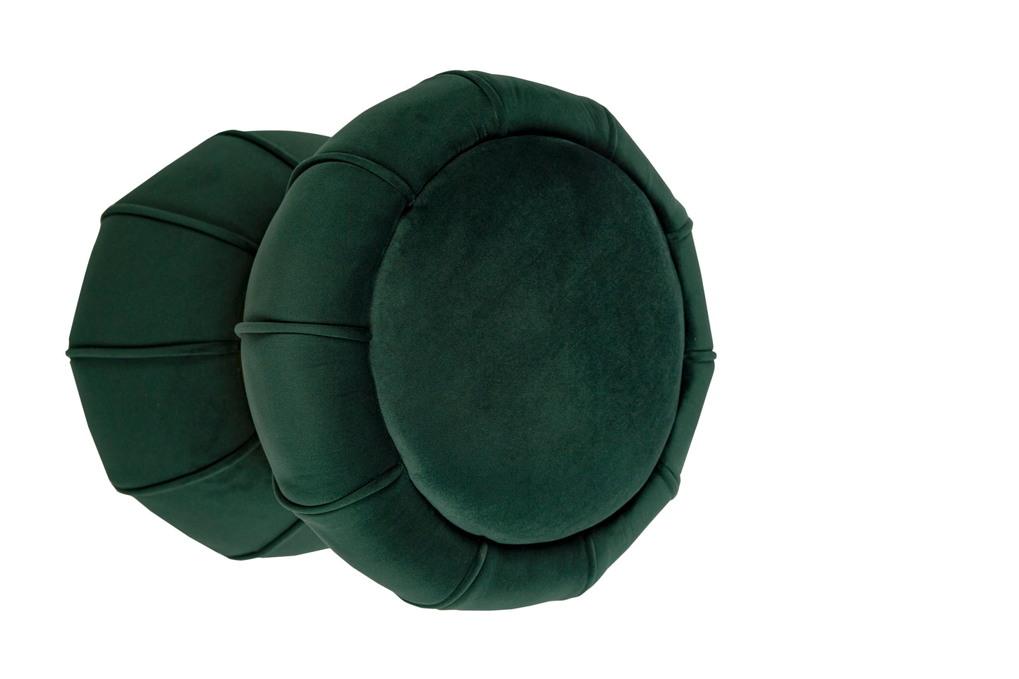 18.5'' Tall Stainless Steel Upholstered Ottoman in Green