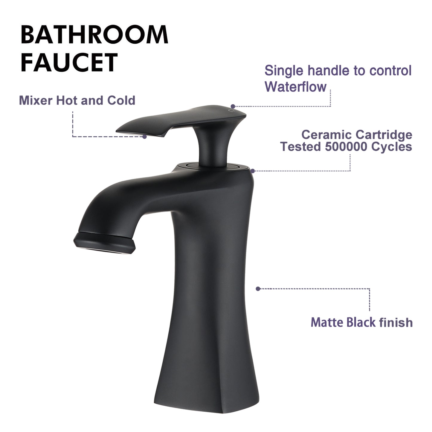 Sleek Single Handle Stainless Steel Bathroom Sink Faucet