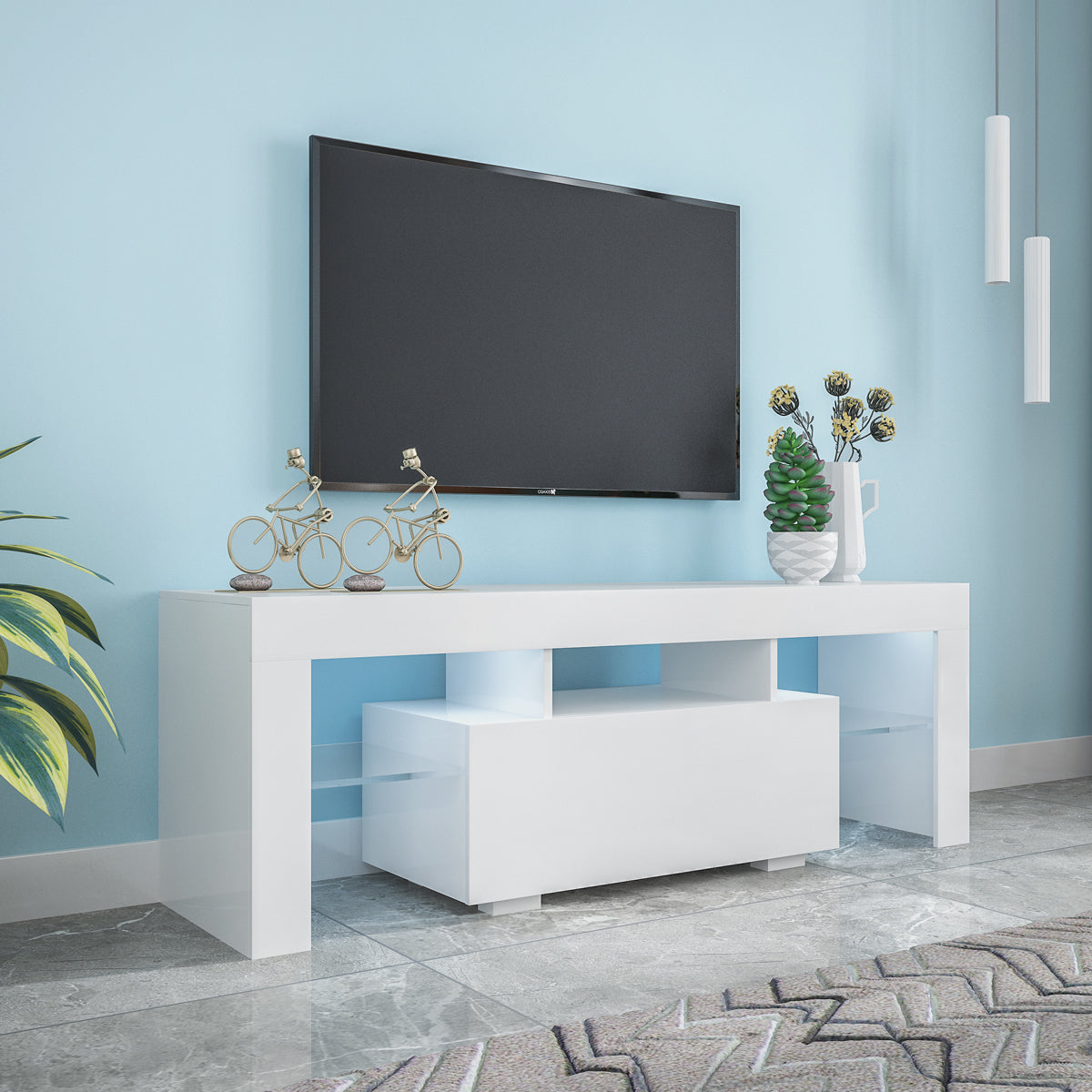 Modern LED Entertainment TV Stand with Elegant Design