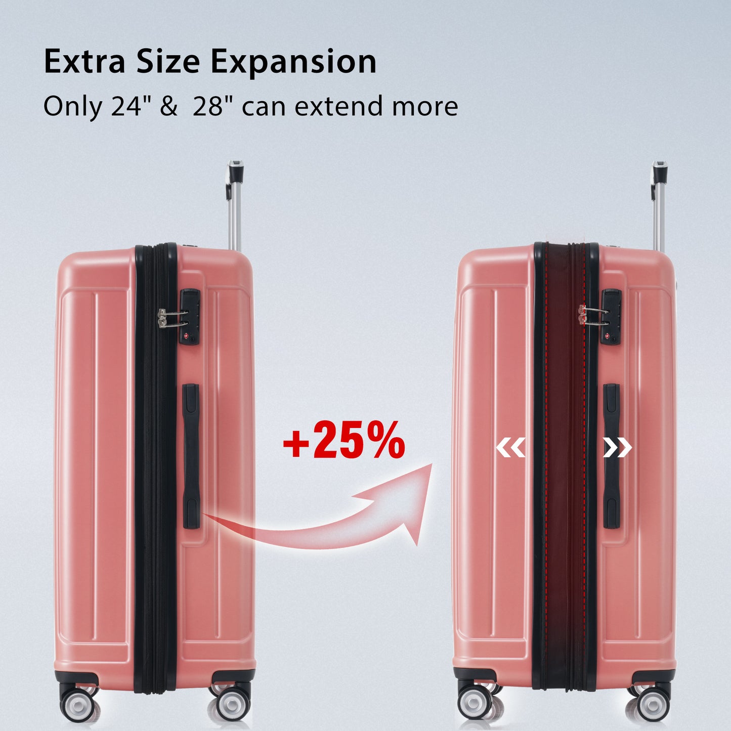 Hardside Luggage Sets 3 Pieces, Expandable Luggages Spinner Suitcase with TSA Lock Lightweight Carry on Luggage 20inch 24inch 28inch