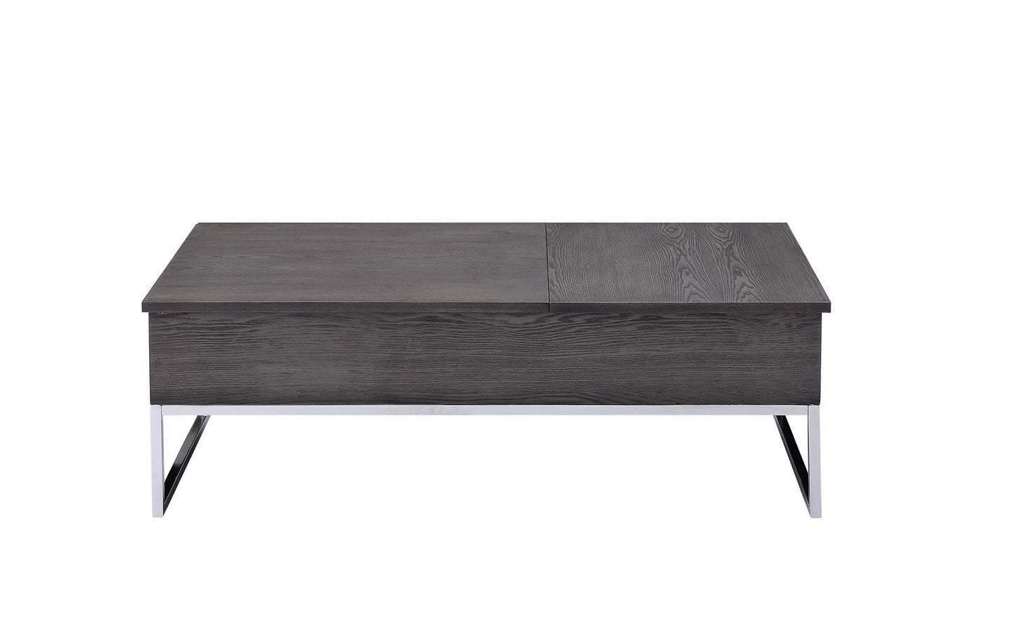 Iban - Lift-Top Coffee Table in Gray Oak and Chrome