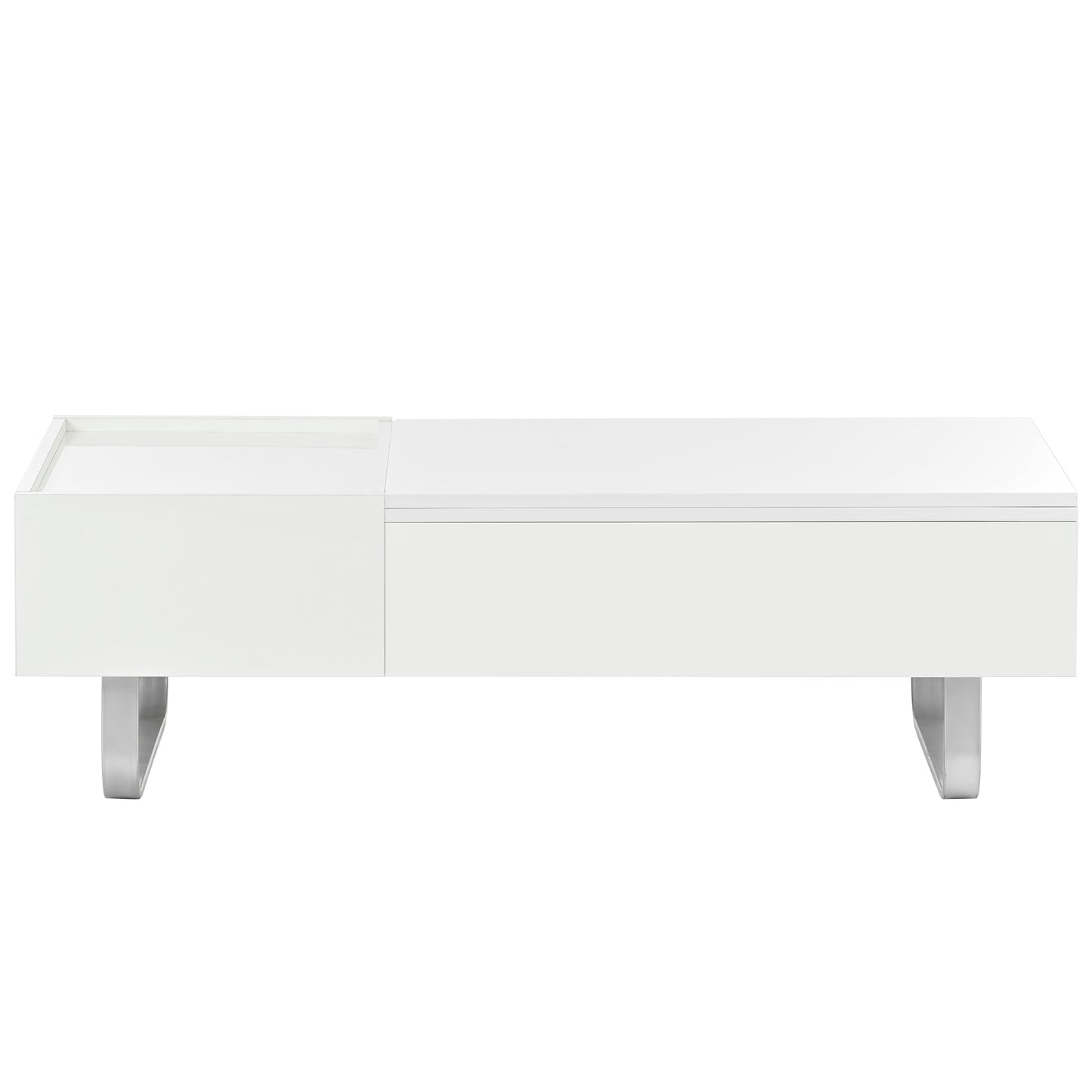 Contemporary White Lift-Top Coffee Table with Hidden Storage