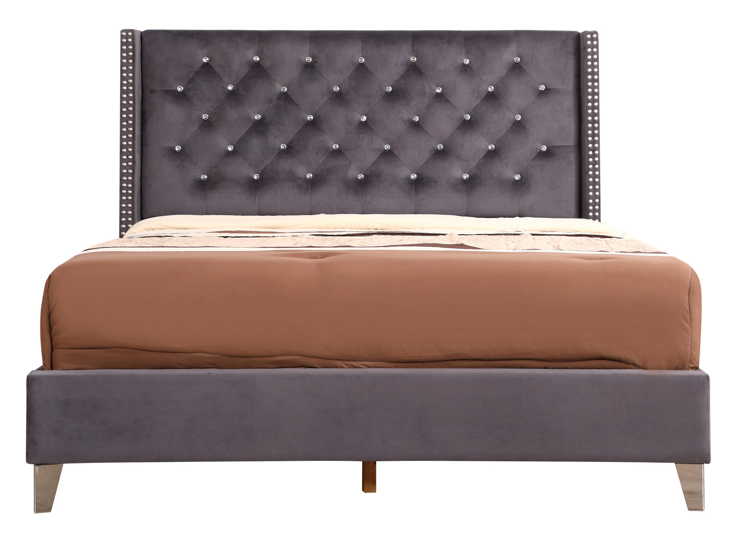 Julie G1920-FB-UP Full Upholstered Bed , GRAY