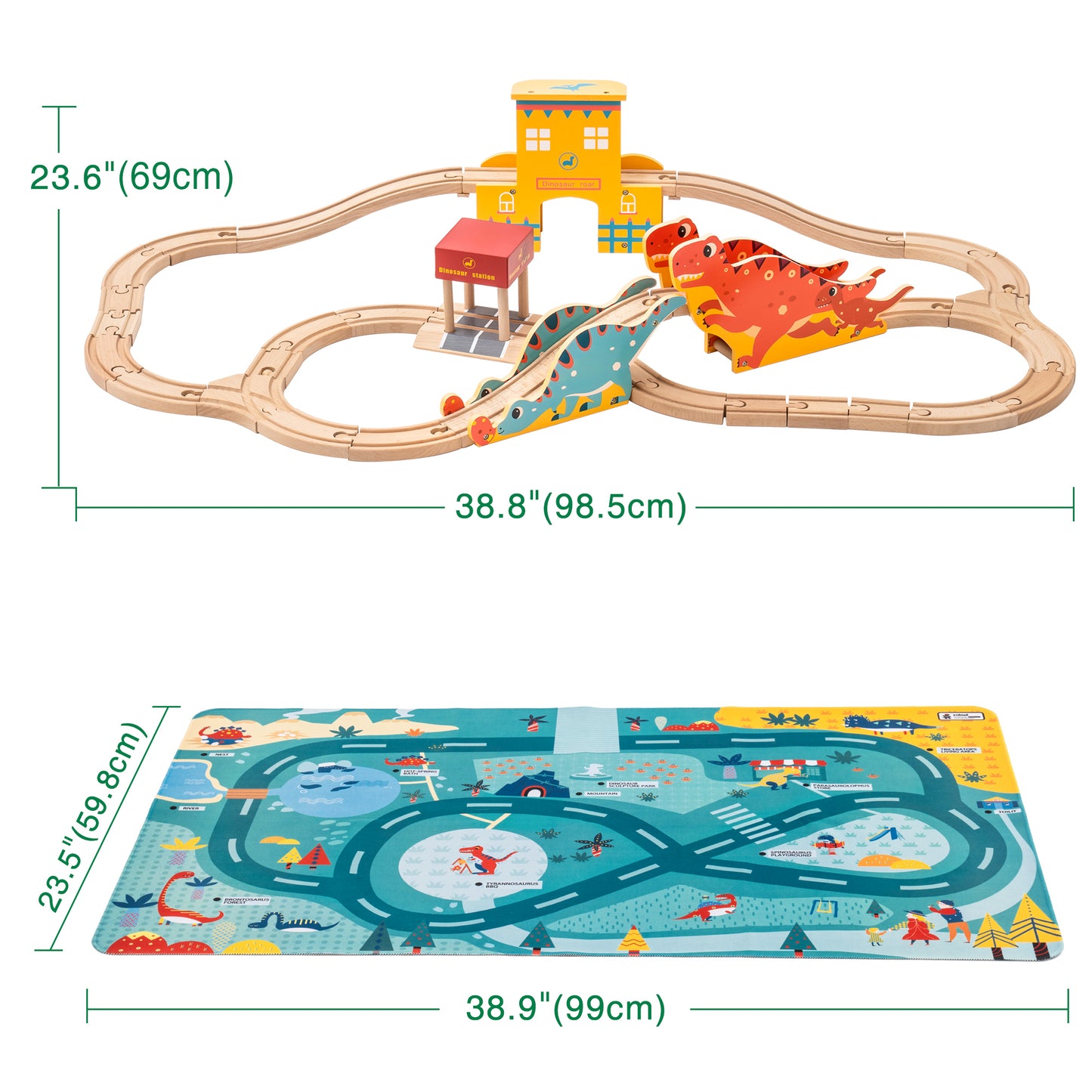 Magnetic Wooden Train Set with Tracks and Accessories