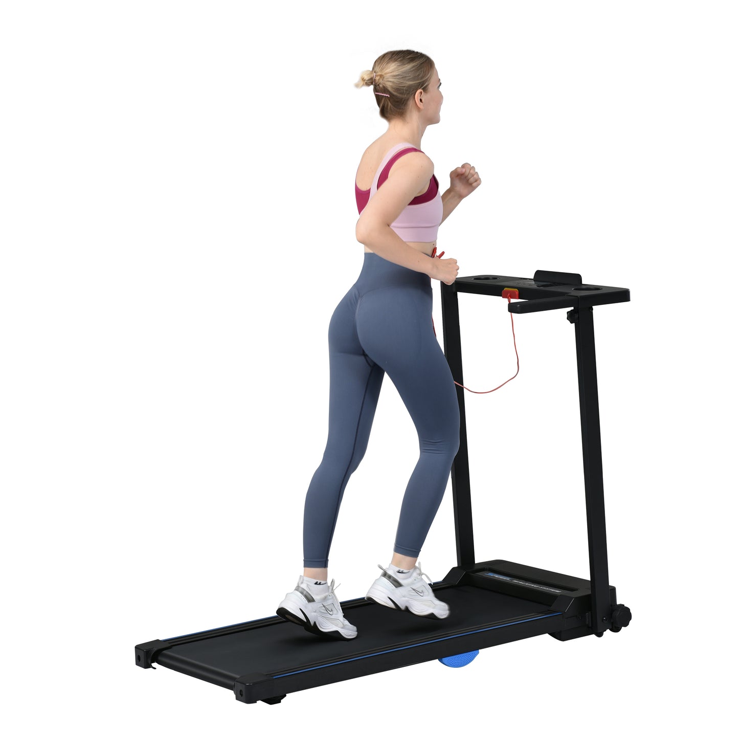 Electric Treadmill Foldable Exercise Walking Machince for Home/Office LCD Display, Peak 2.5HP, 0.6-7.6MPH, Compact Folding Easy Assembly 12 Preset Program, 265LBS