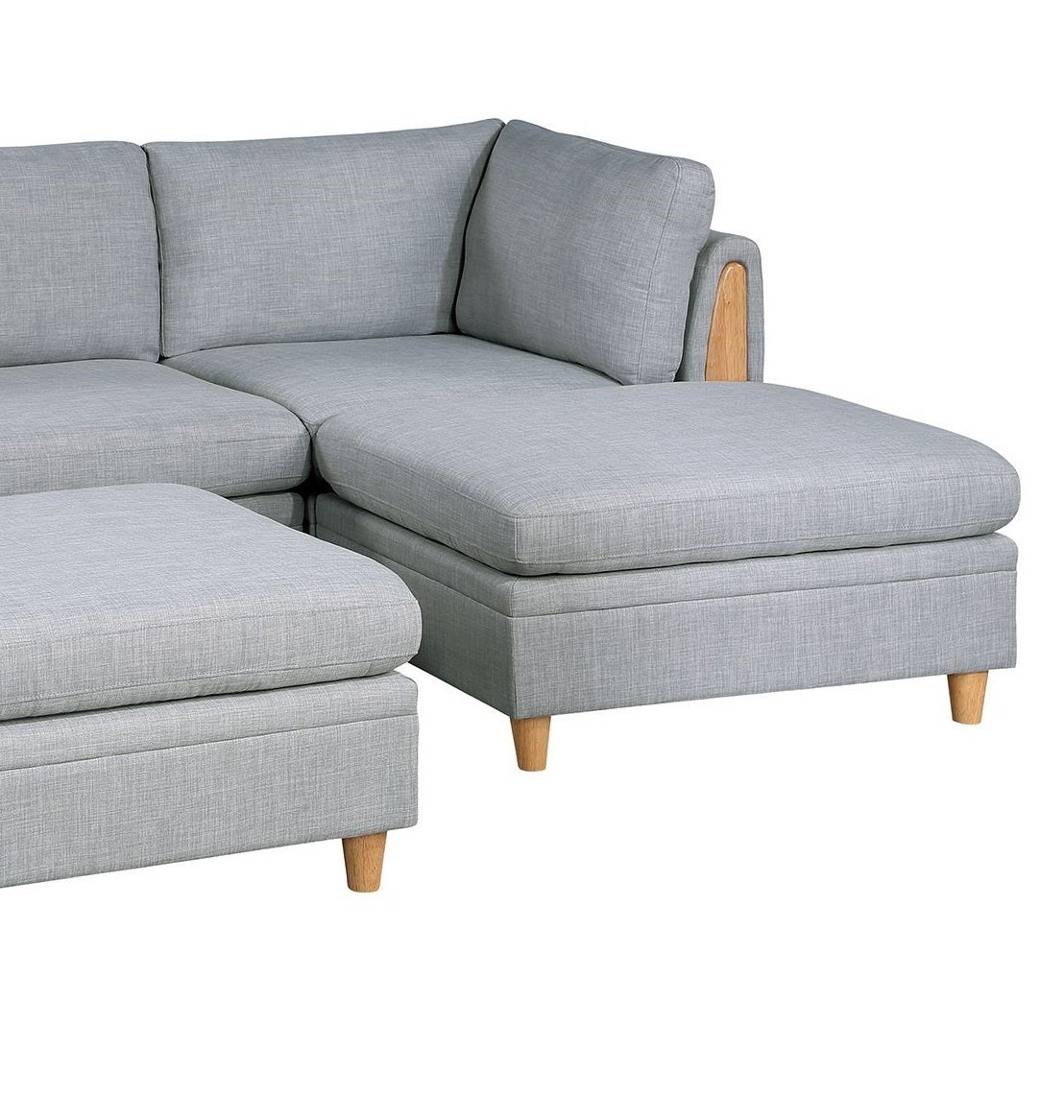 Contemporary 5pc Modular Sofa Set in Light Grey Dorris Fabric