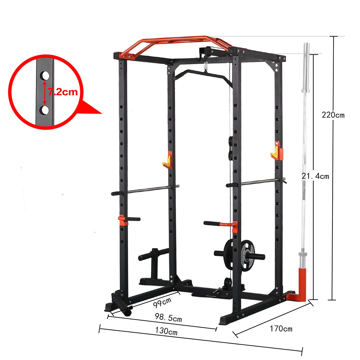 Multifunctional Barbell Rack 1400LBS Capacity Barbell Weight Rack Home Gym Fitness Adjustable Squat Rack Weight Lifting Bench Press Push-ups