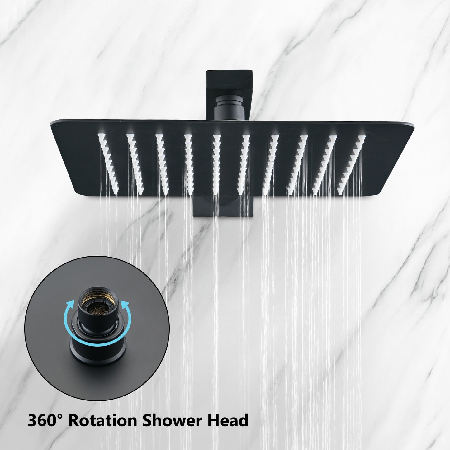 Matte Black 3-Function Mixer Shower Combo Kit with Tub Spout