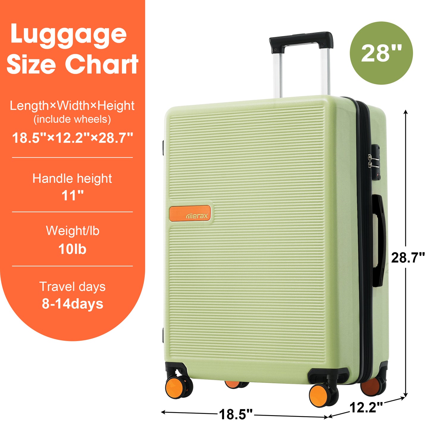 Contrast Color Hardshell Luggage 28inch Expandable Spinner Suitcase with TSA Lock Lightweight