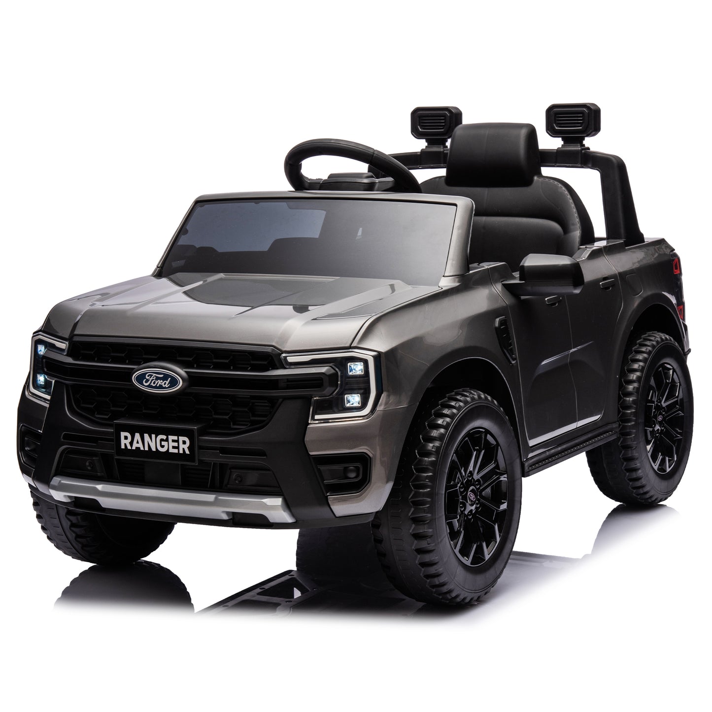 12V Kids Ride On Car W/Parents Remote Control,Licensed Ford Ranger,2WD,Rear wheel suspension,Low Start,Headlight,Horn,MP3,Bluetooth,Adjustable speed,Speed 1.86-4.97 mph for kids aged 3-6.