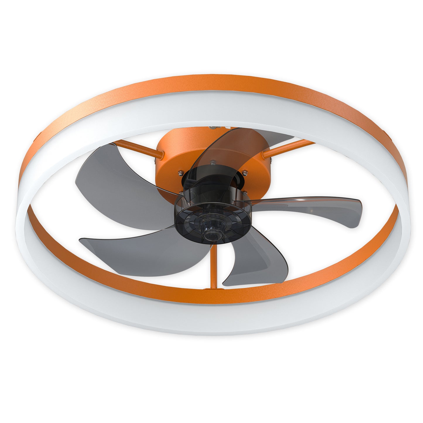 Modern Orange Ceiling Fans with Dimmable LED Lights