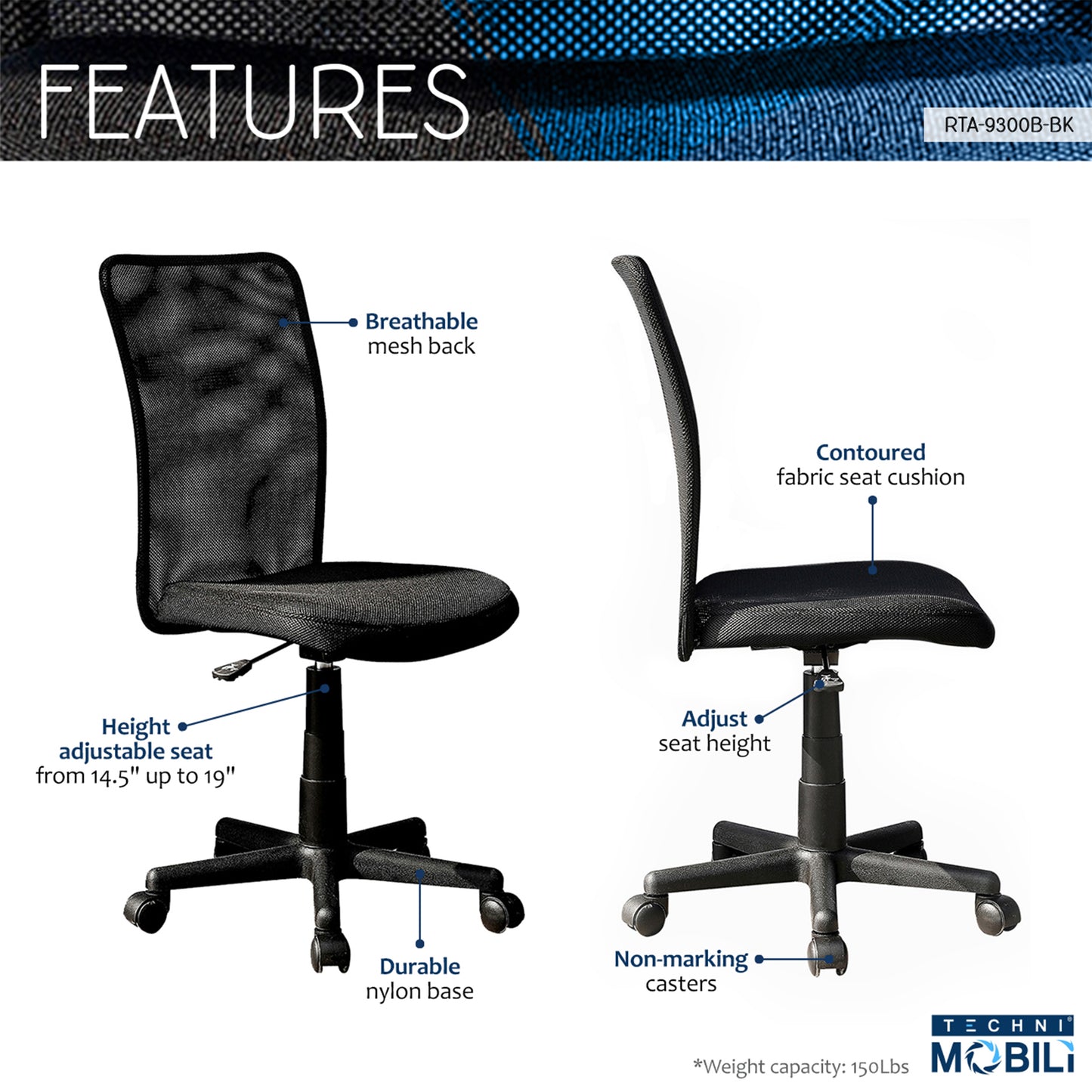 Mesh Task Office Chair, Black