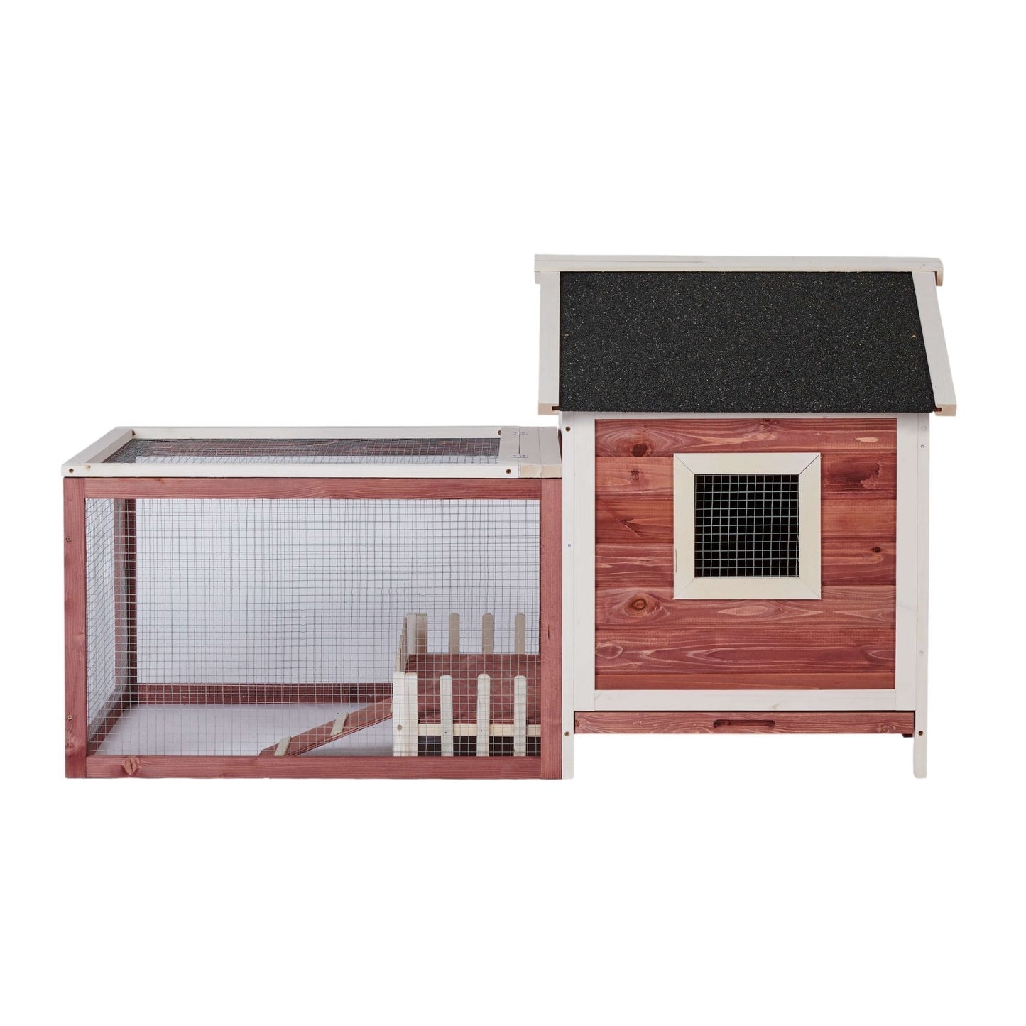 Wooden Rabbit Chicken Bunny Hutch Cage White Picket Fence