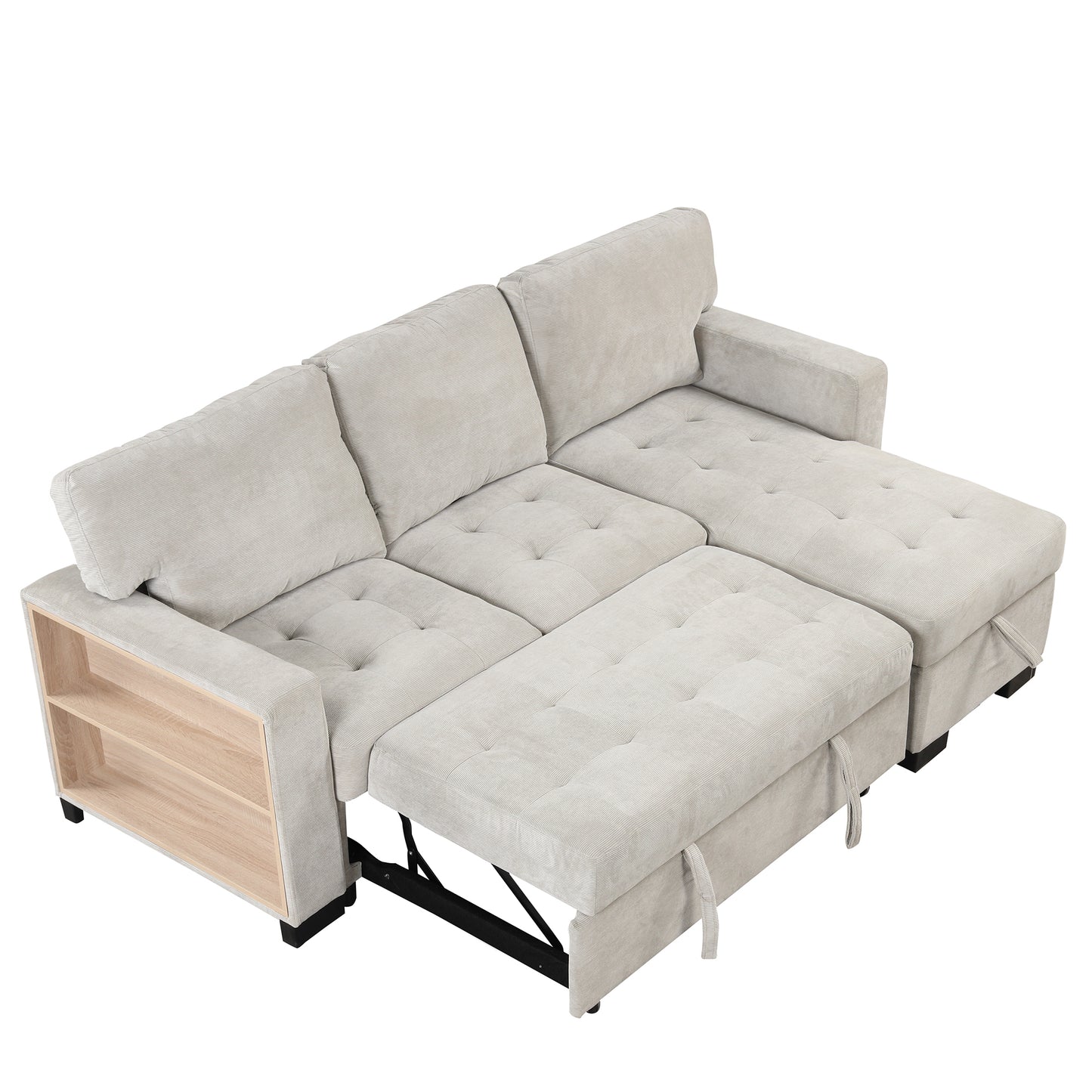 Elegant Light Gray Sectional Sofa with Versatile Storage and USB Charging