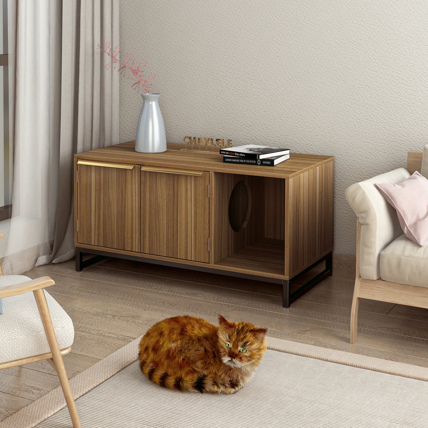 Versatile Cat House & TV Stand Combo for Modern Living Rooms