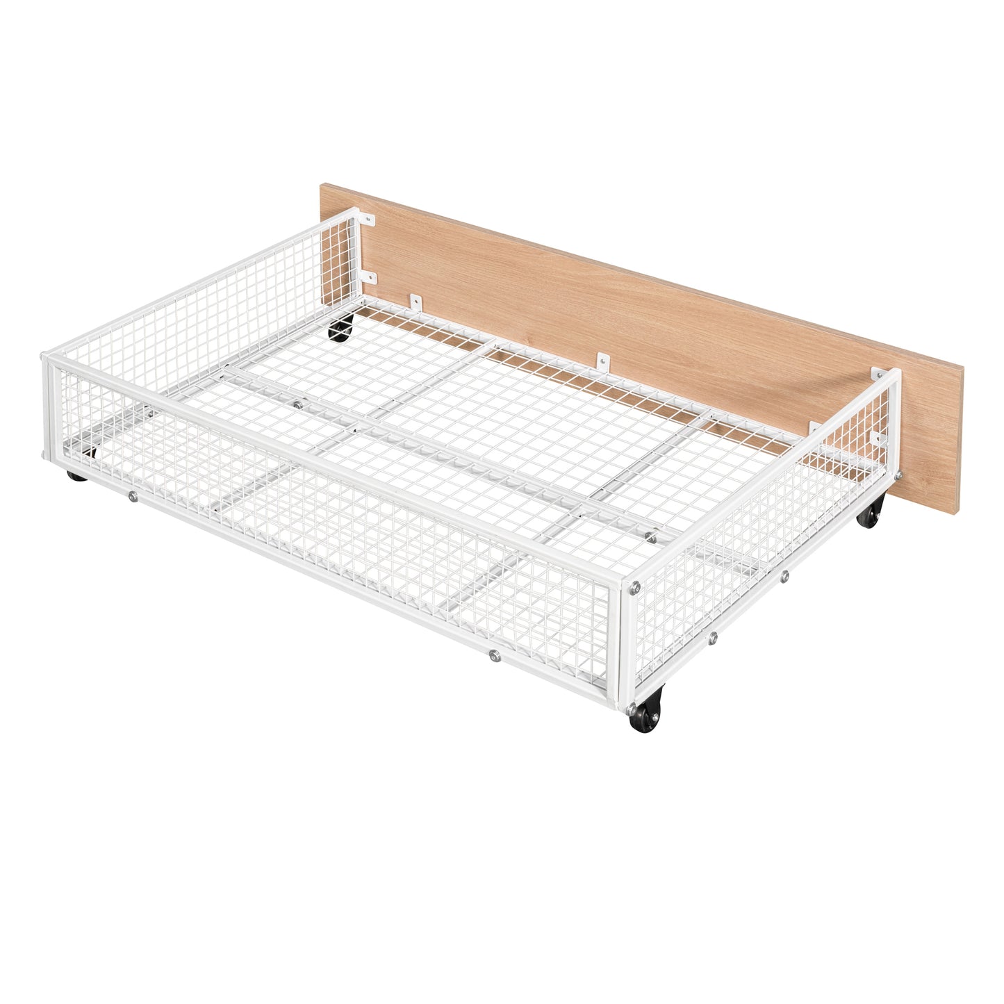 Triple Bunk Bed with Storage Drawers and Guardrails, Full Bed Over Twin & Twin