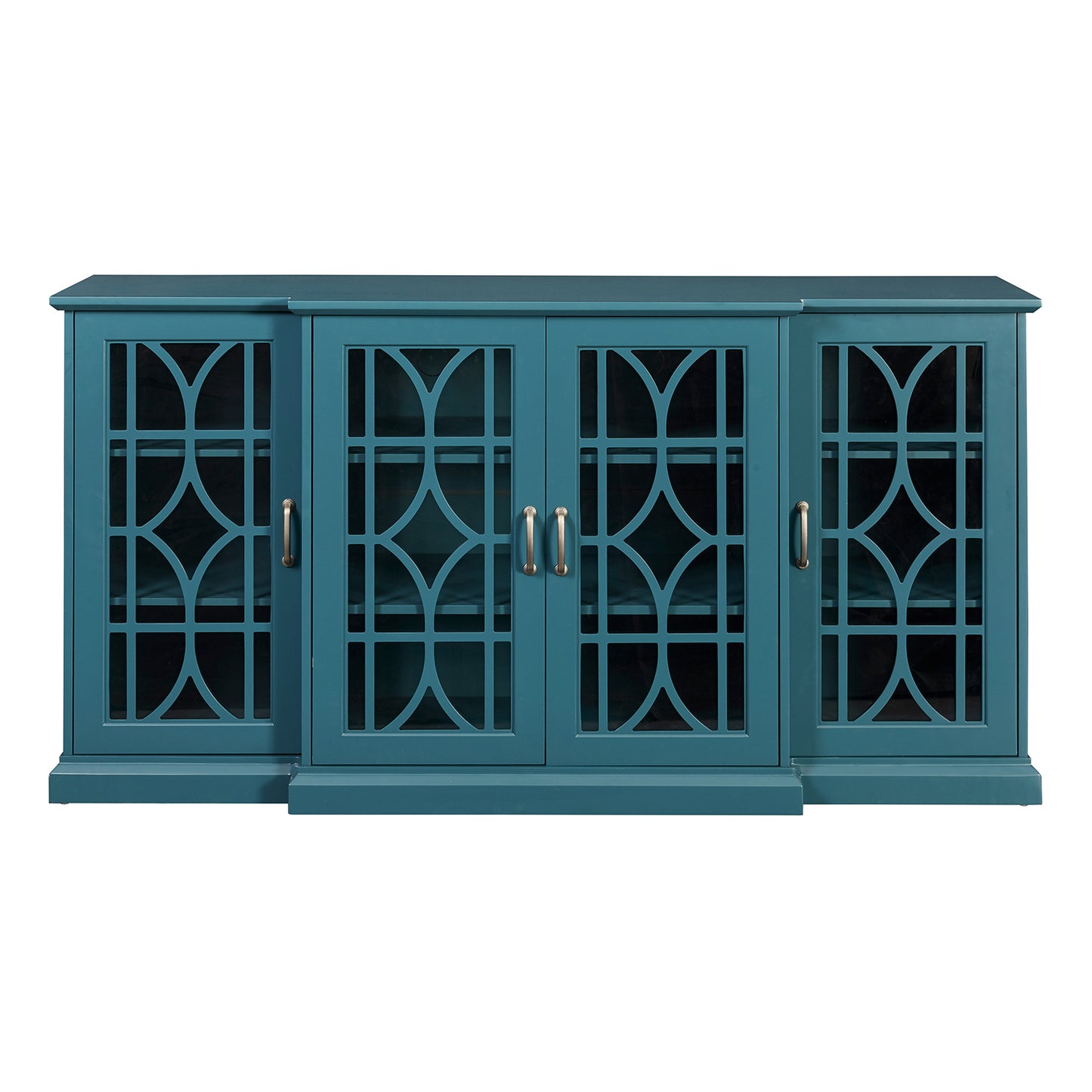 63 Teal Blue TV Stand and Storage Sideboard Buffet