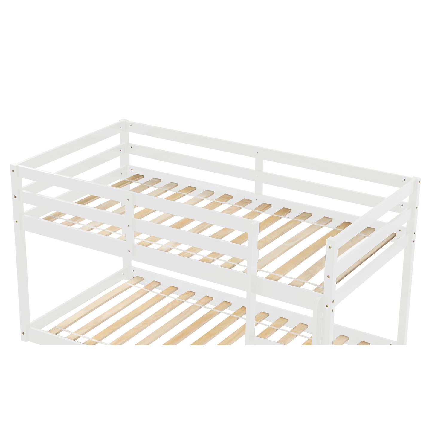 White Low Height Twin over Twin Bunk Bed