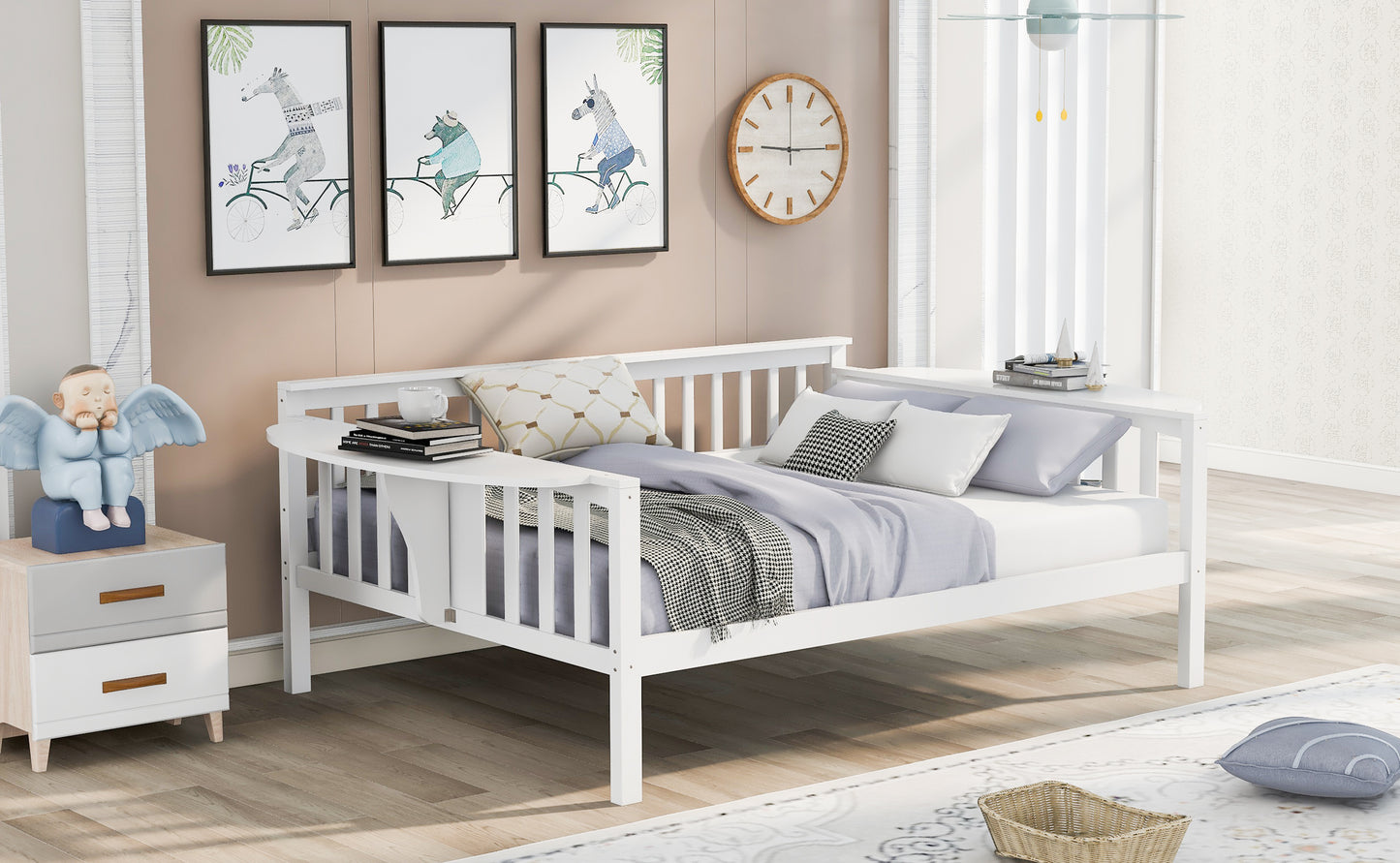 Full size Daybed, Wood Slat Support, White