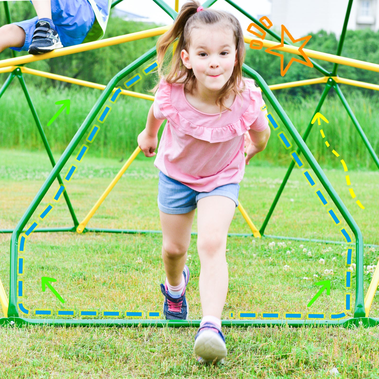 Colorful 12ft Kids Playground Climbing Dome