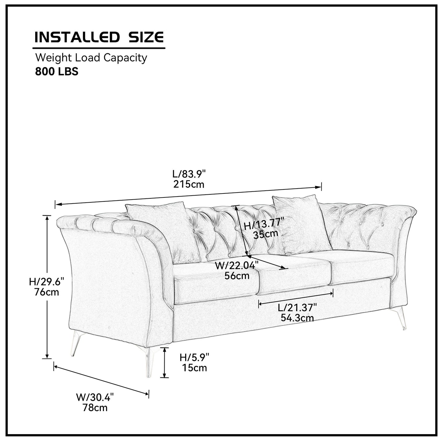 Modern Chesterfield Curved Sofa Tufted Velvet Couch 3 Seat Button Tufed Loveseat with Scroll Arms and Gold Metal Legs for Living Room Bedroom Beige