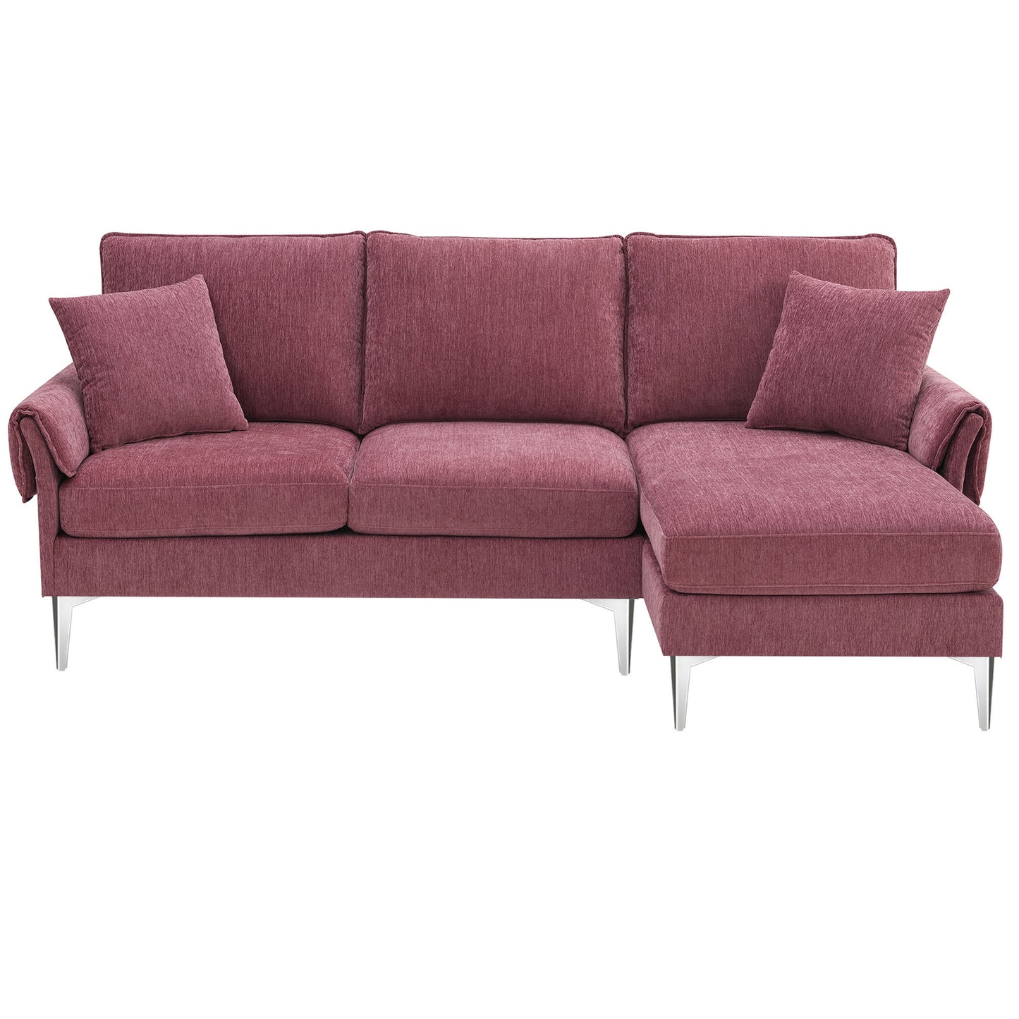 Modern 84 Convertible Sectional Sofa with Reversible Chaise Lounge