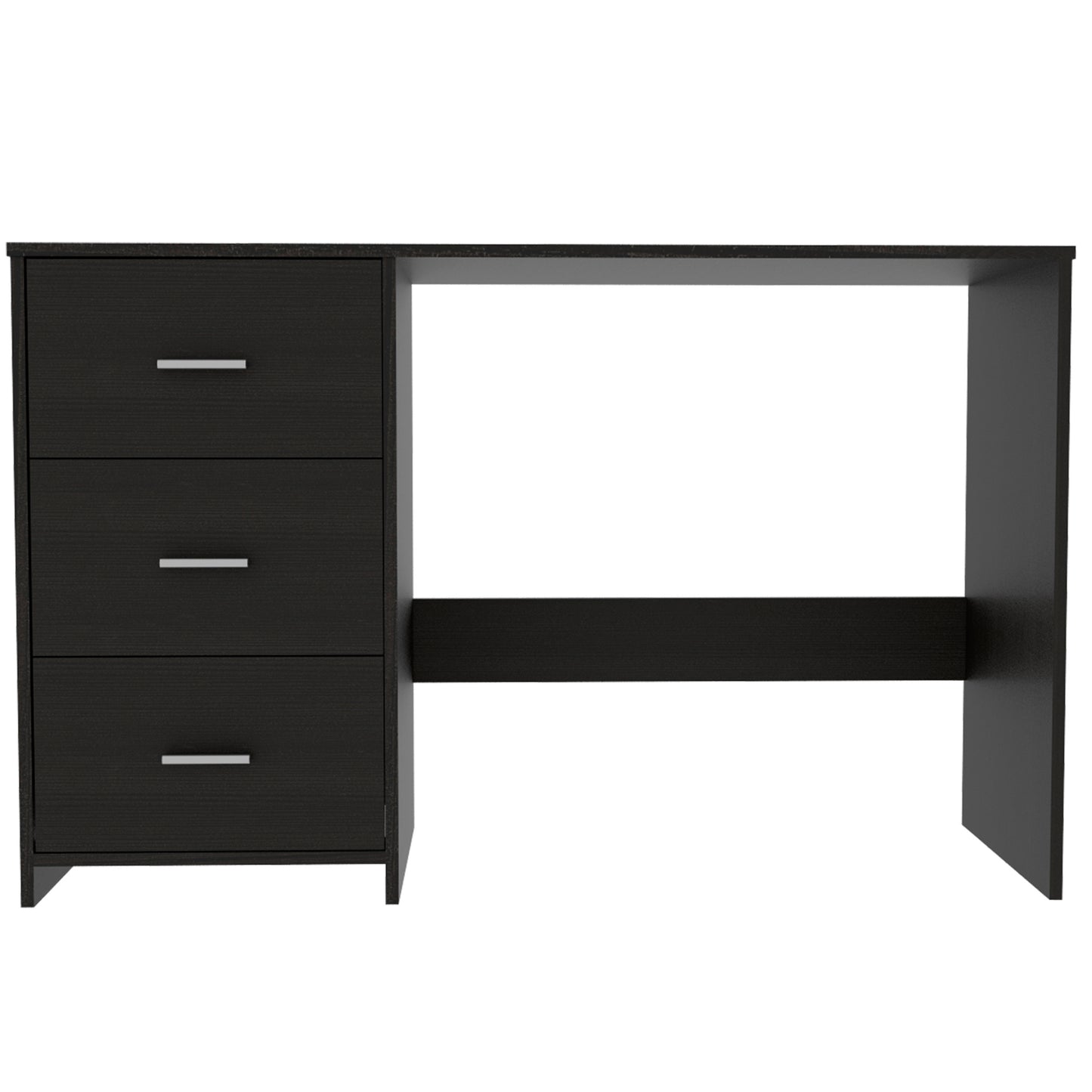 Elegant Writing Desk with Three Drawers in Classic Black