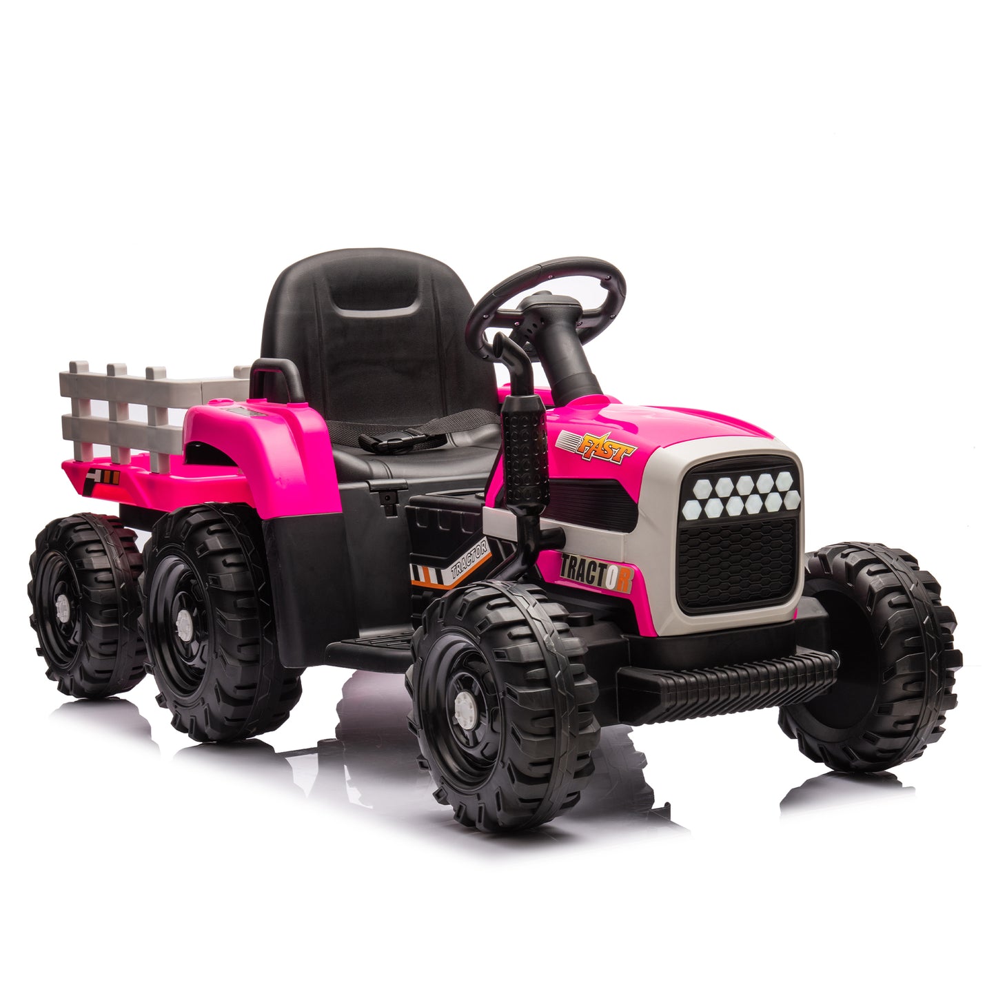 Electric Ride-On Tractor with Remote Control and Realistic Farm Experience, 12V Battery Powered Toy with Two-Speed Control and Safety Features