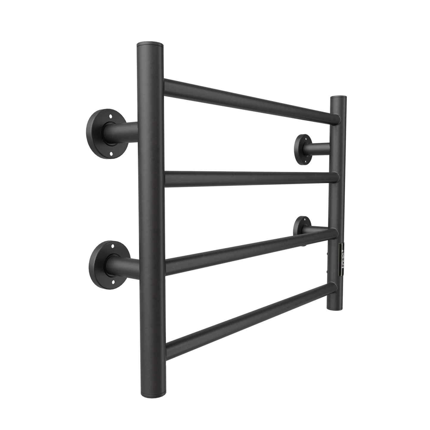 Wall-Mounted Electric Black Heated Towel Warmer with Stainless Steel (4 Bars)