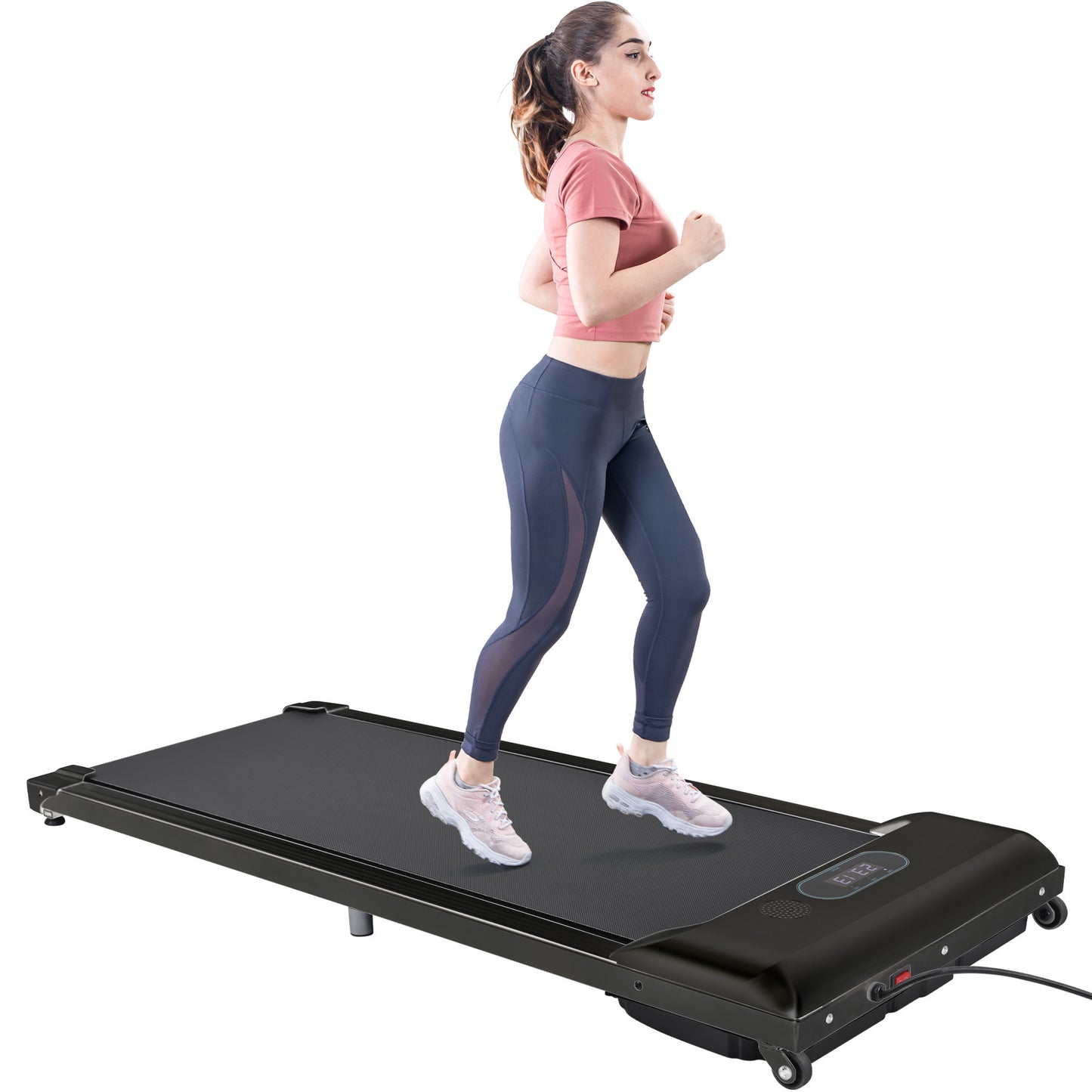 2 in 1 Under Desk Electric Treadmill 2.5HP, with Bluetooth APP and speaker, Remote Control, Display, Walking Jogging Running Machine Fitness Equipment for Home Gym Office