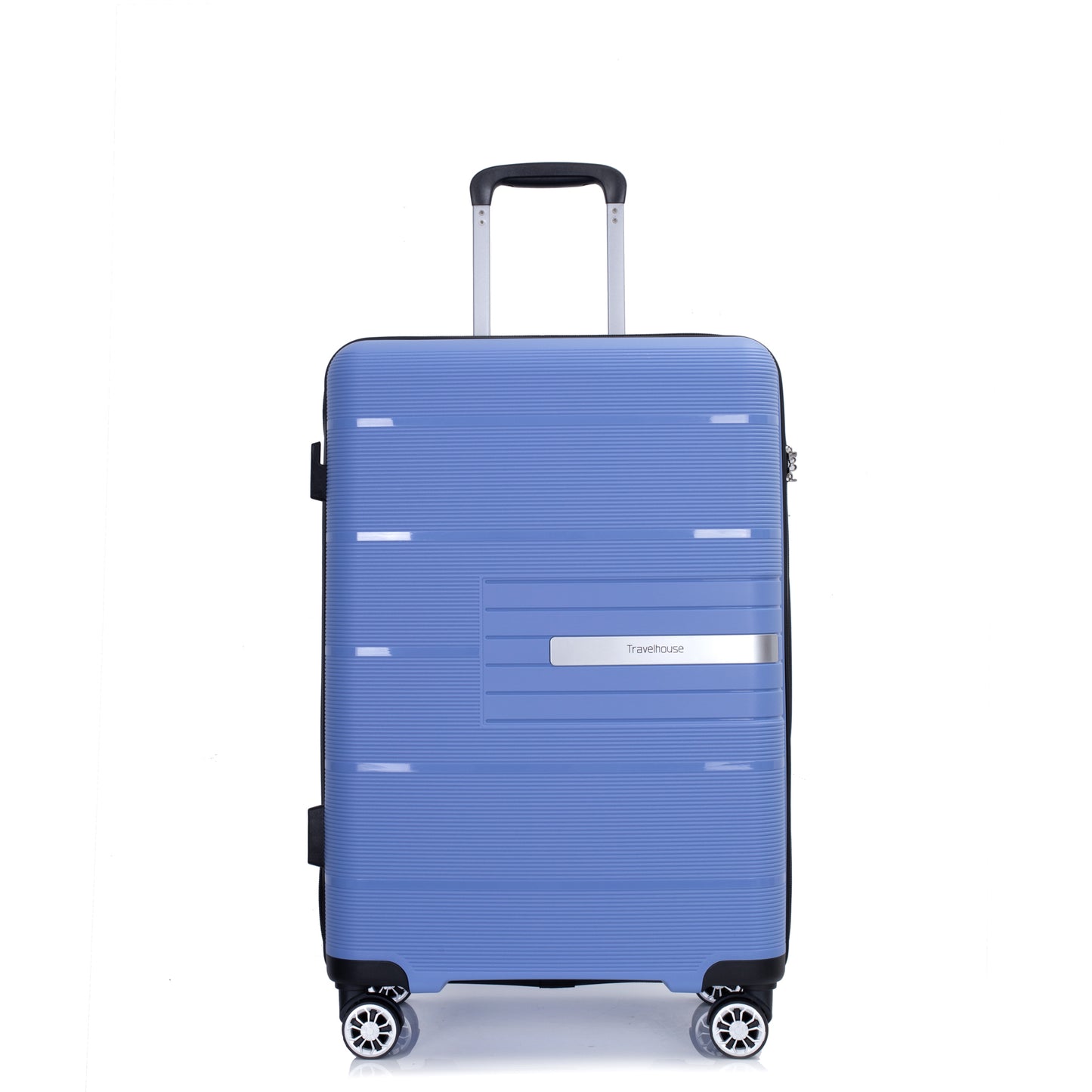 Hardshell Suitcase Double Spinner Wheels PP Luggage Sets Lightweight Durable Suitcase with TSA Lock,3-Piece Set (20/24/28) , Purplish Blue