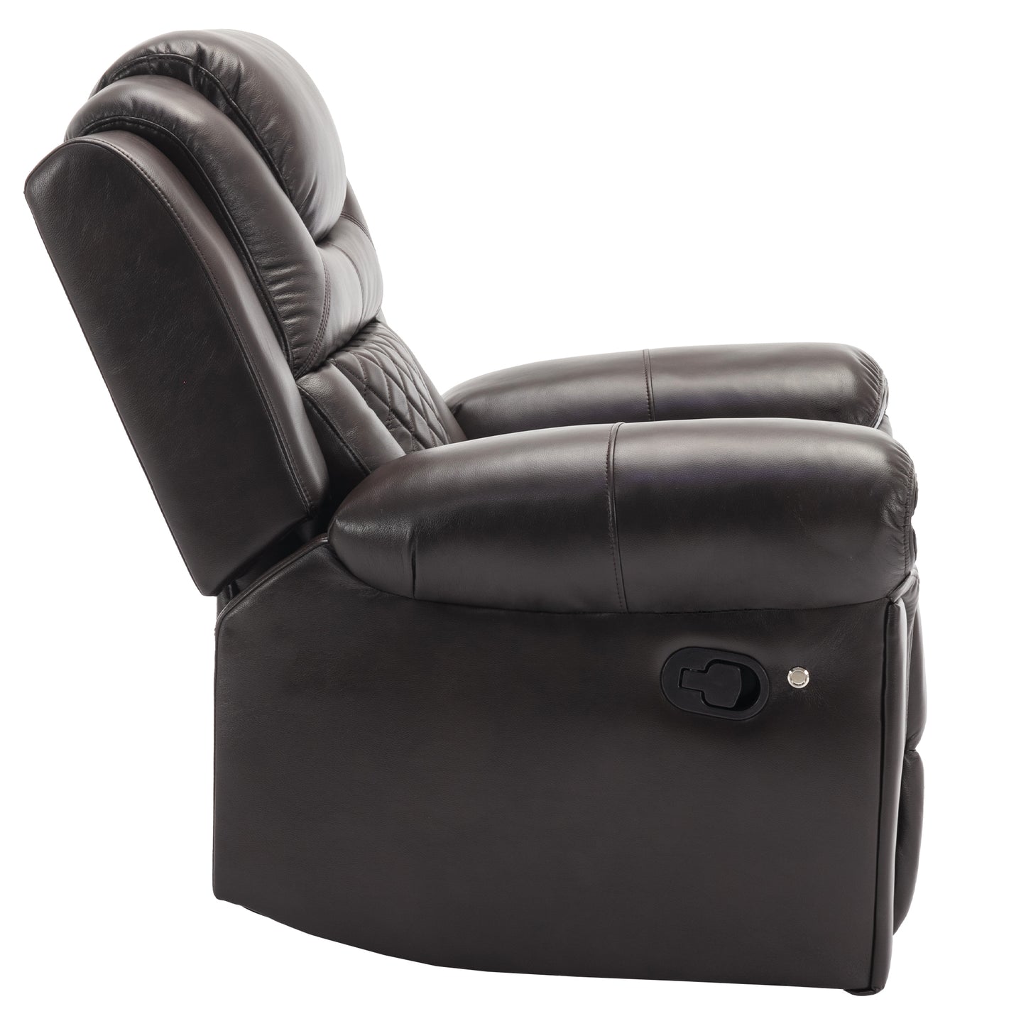 Brown Home Theater Recliner Chair with LED Lights and Manual Recline