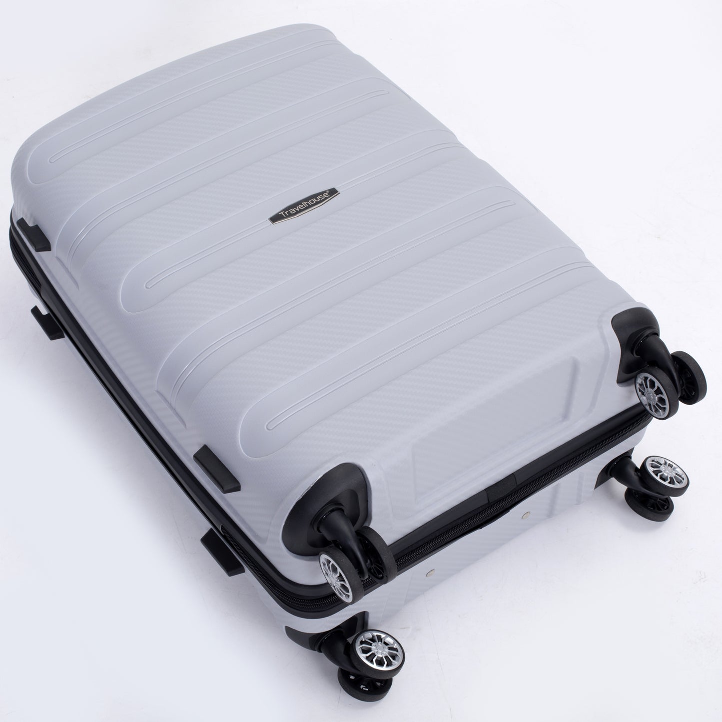 Hardshell Suitcase Spinner Wheels PP Luggage Sets Lightweight Durable Suitcase with TSA Lock,3-Piece Set (20/24/28) ,Silver