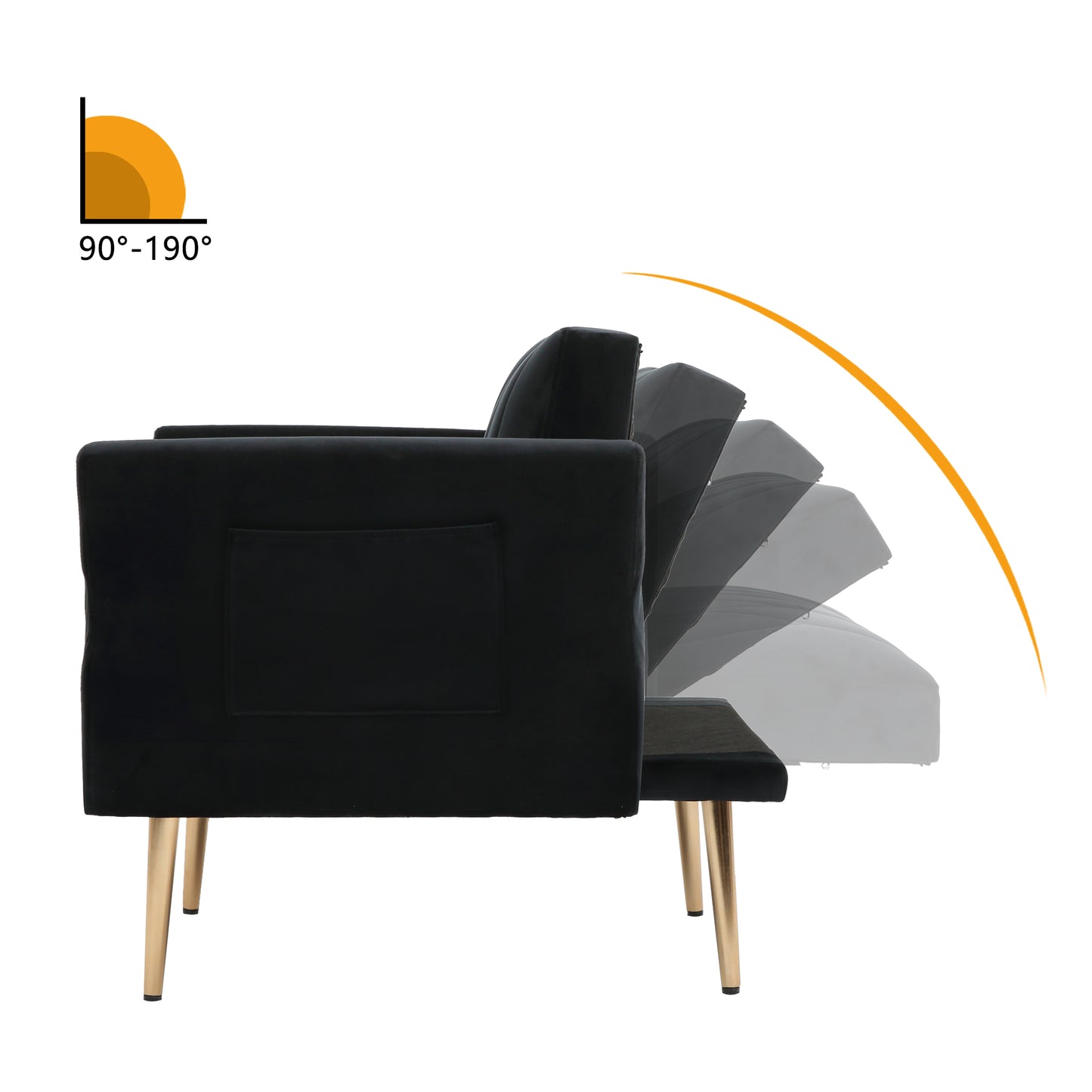 Accent Chair with Ottoman Set,Velvet Accent Chair with Gold Legs, Upholstered Single Sofa for Living Room Bedroom