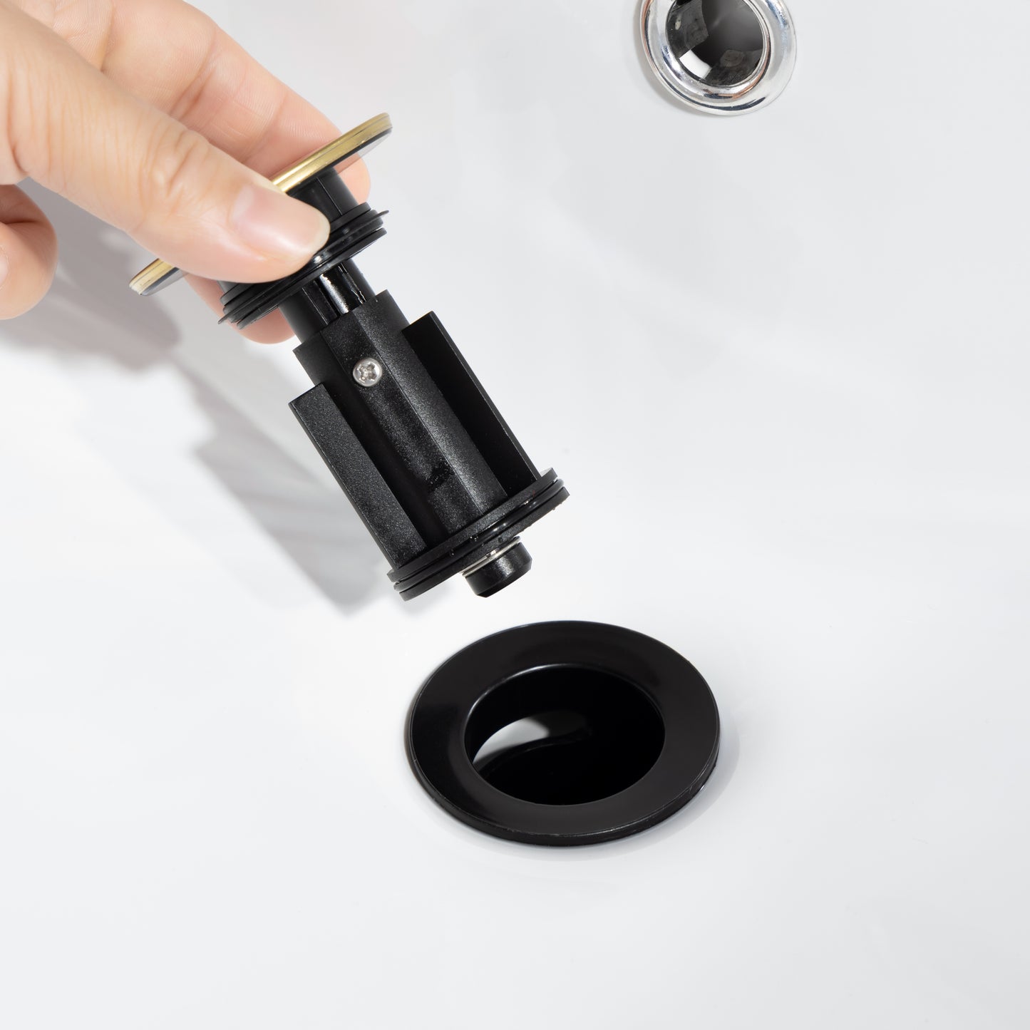 Matte Black 8 Inches 3 Hole Bathroom Faucet Kit with Valve and Pop-Up Drain Assembly