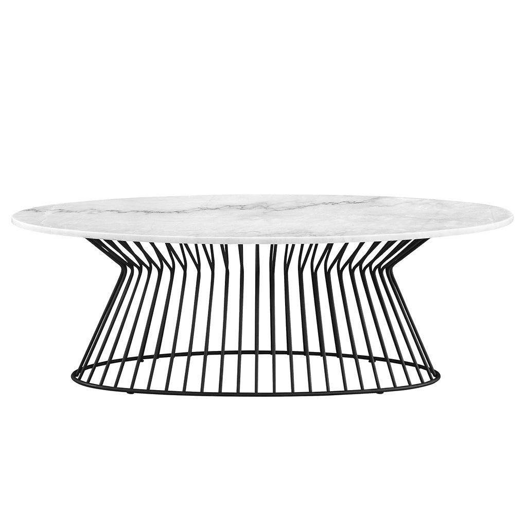 Marbury Coffee Table - Elegant Marble and Metal Coffee Table