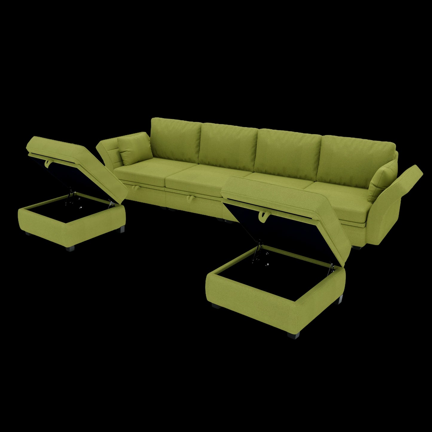 UNITED WE WIN Modular Sectional Sofa U Shaped Modular Couch with Reversible Chaise Modular Sofa Sectional Couch with Storage Seats