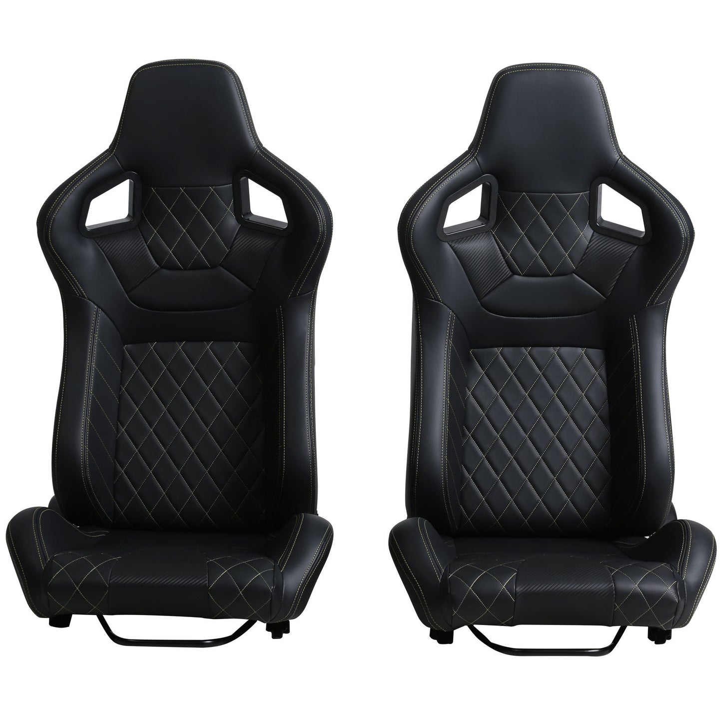 Ergonomic PVC Racing Simulator Game Seats, Black with Adjustable Double Slides