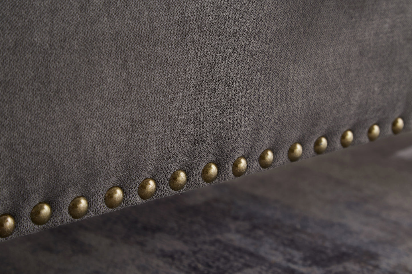 59" Bed Bench with Storage Grey Fabric