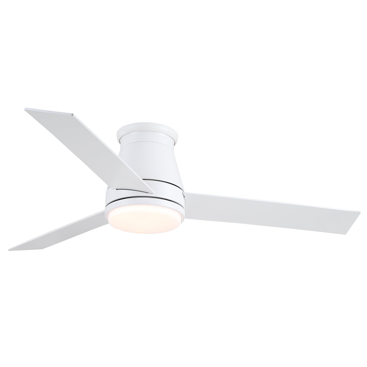 YUHAO 48 White Low Profile Ceiling Fan with LED Lights