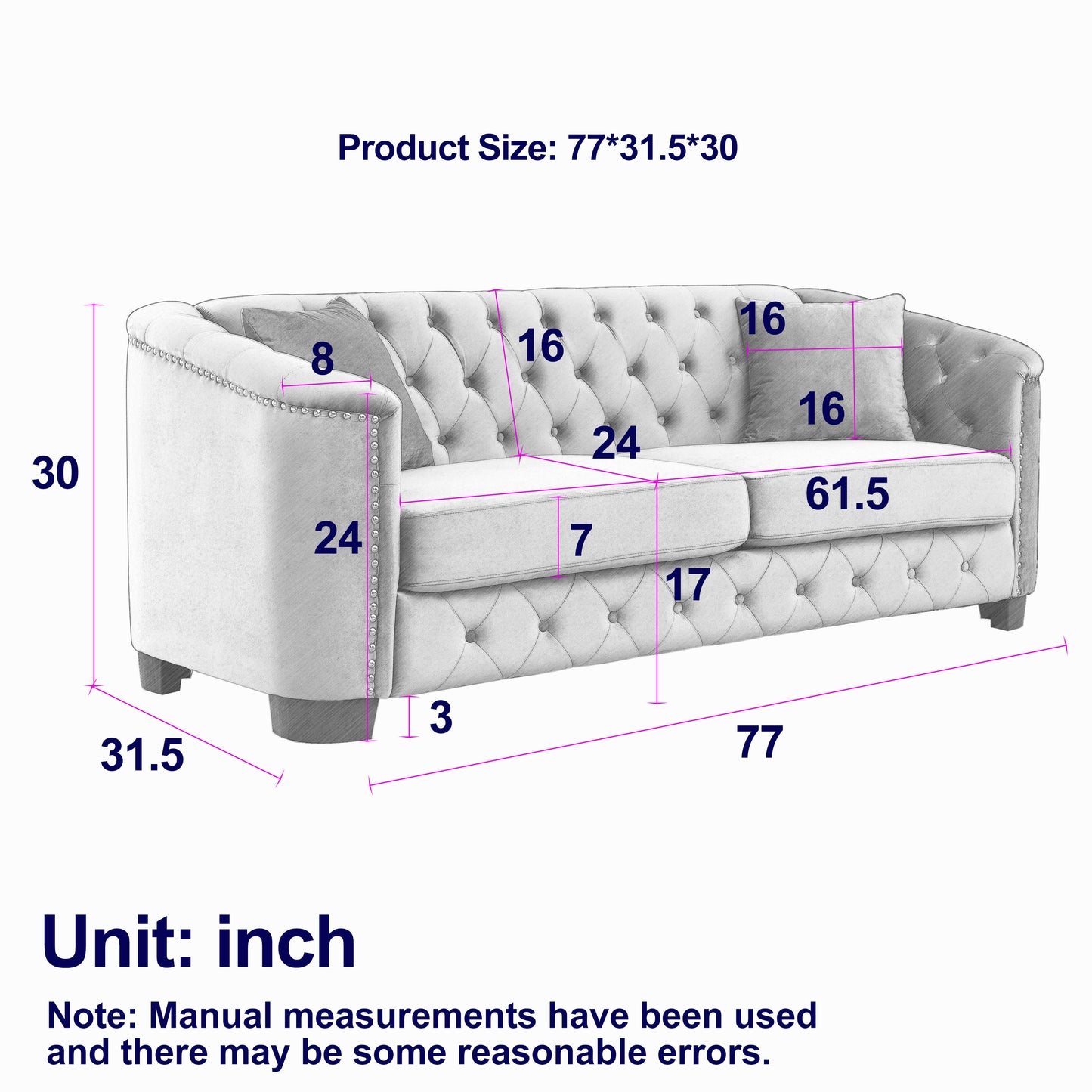 Luxurious Velvet Beige 3-Seater and 2-Seater Combination Sofa