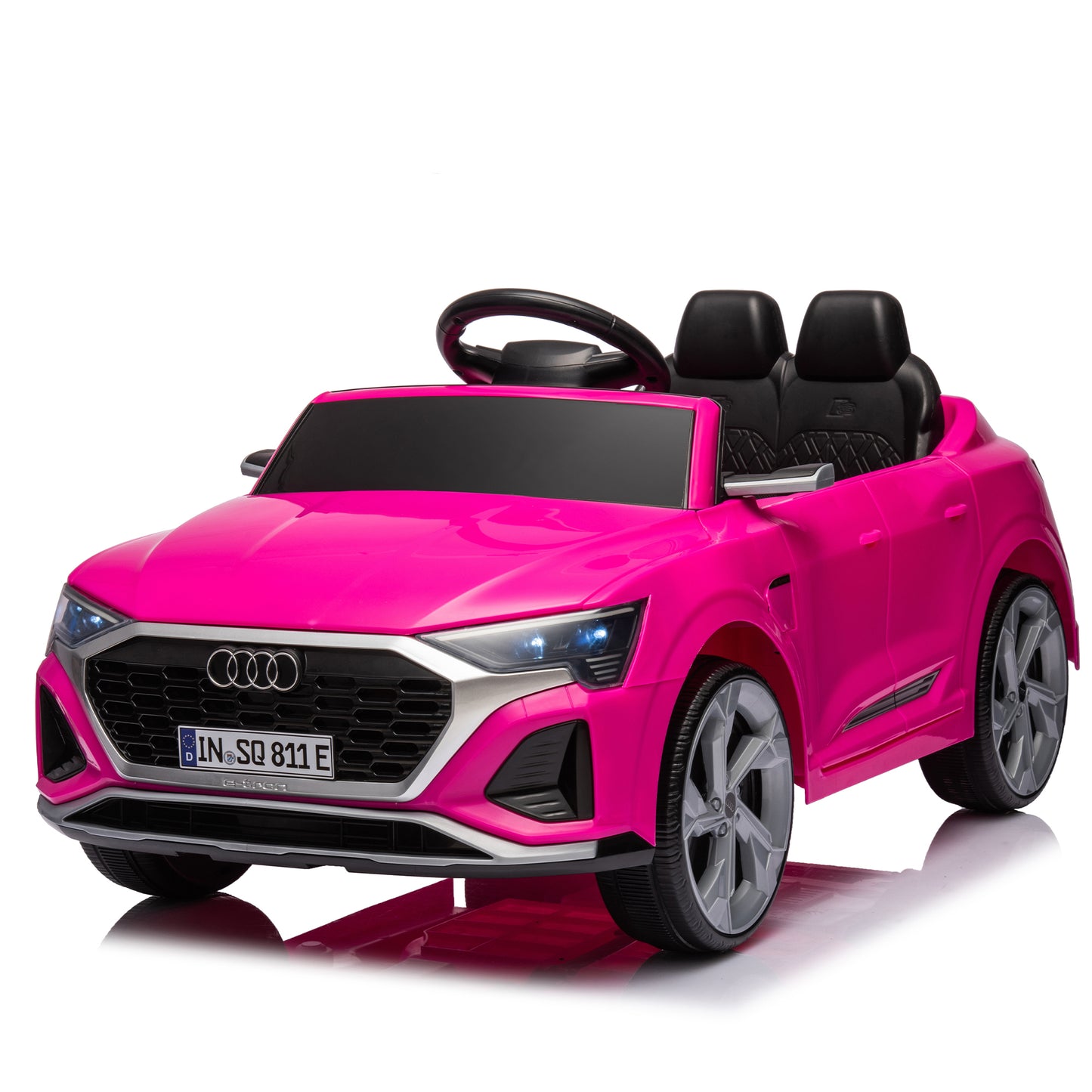 12V Kids Ride On Electric Car w/Parents Remote Control,Licensed Audi SQ8 for Kids,Dual Drive,Suspension,Hanging start,Three speed adjustable Music,Volume Control,LED Lights for Kids Aged 3-6.