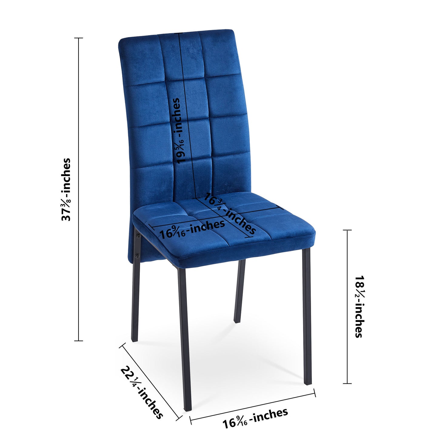 5-Piece Dining Set Including Blue Velvet High Back Nordic Dining Chair & Creative Design MDF Dining Table