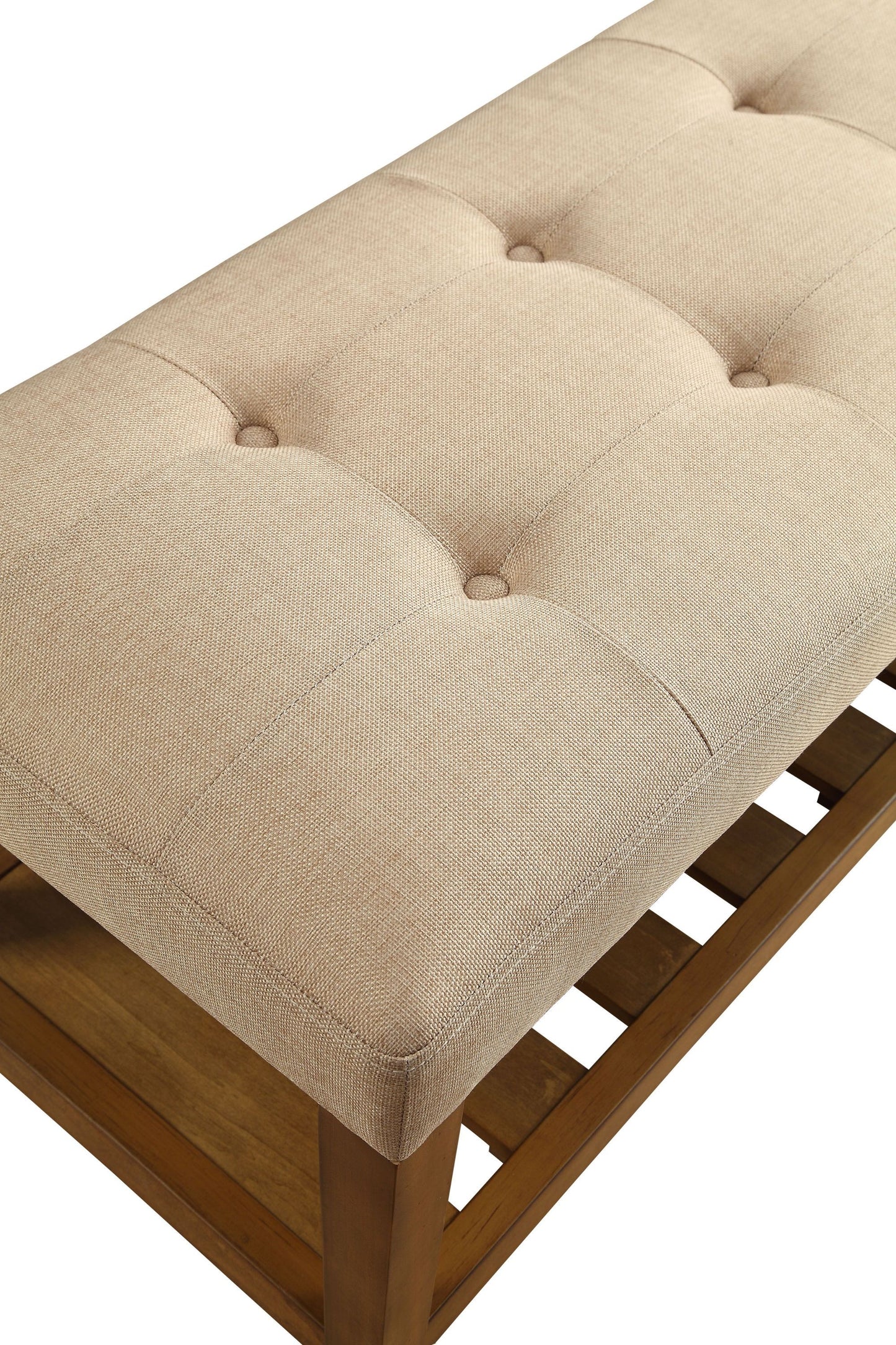 ACME Charla Bench in Beige & Oak 96682