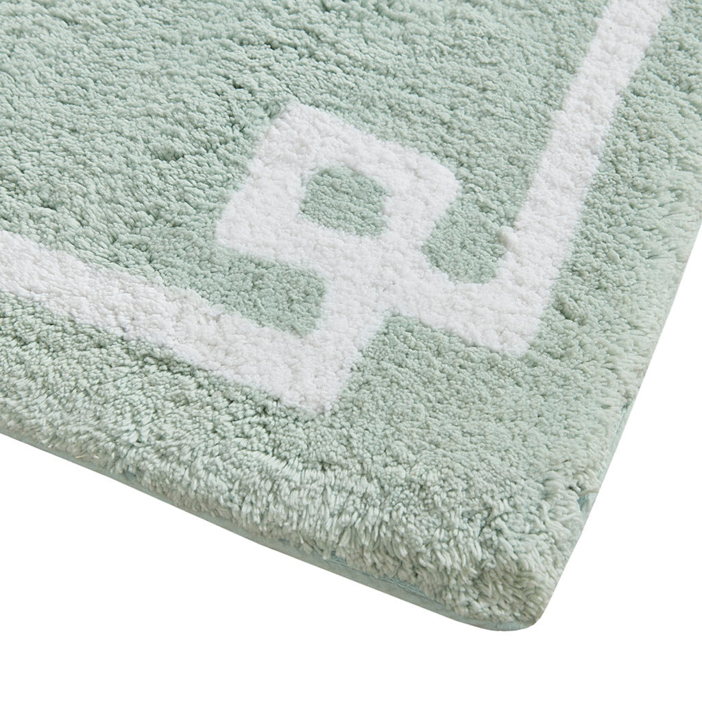 Madison Park Evan Luxury Cotton Bath Rug with Non-Skid Latex Backing