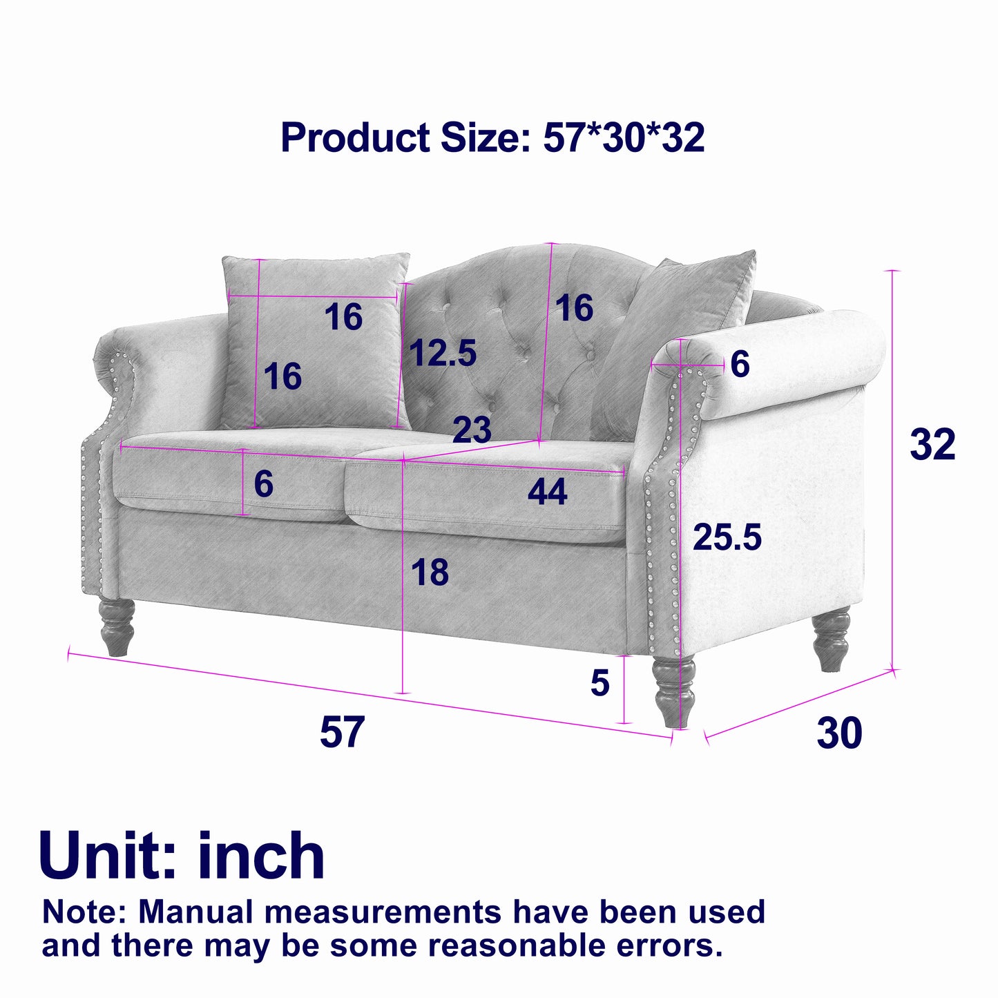 Luxurious Grey Velvet Chesterfield 3-Seater and 2-Seater Combination Sofa